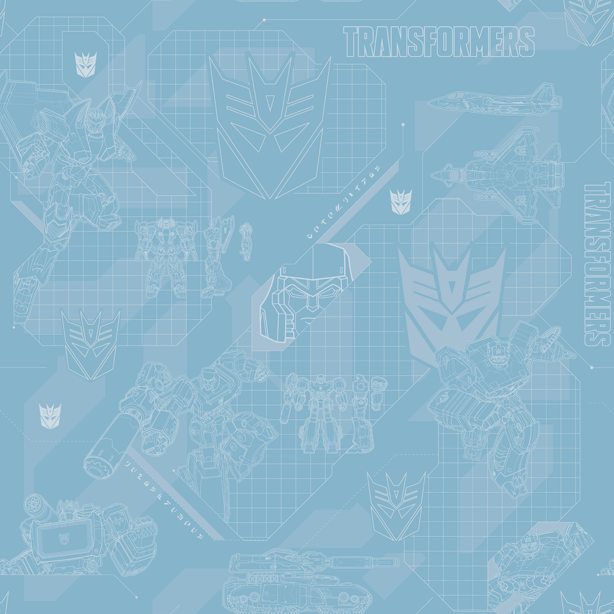 Hasbro Transformers Decepticons Graphics on Blue Wallpaper