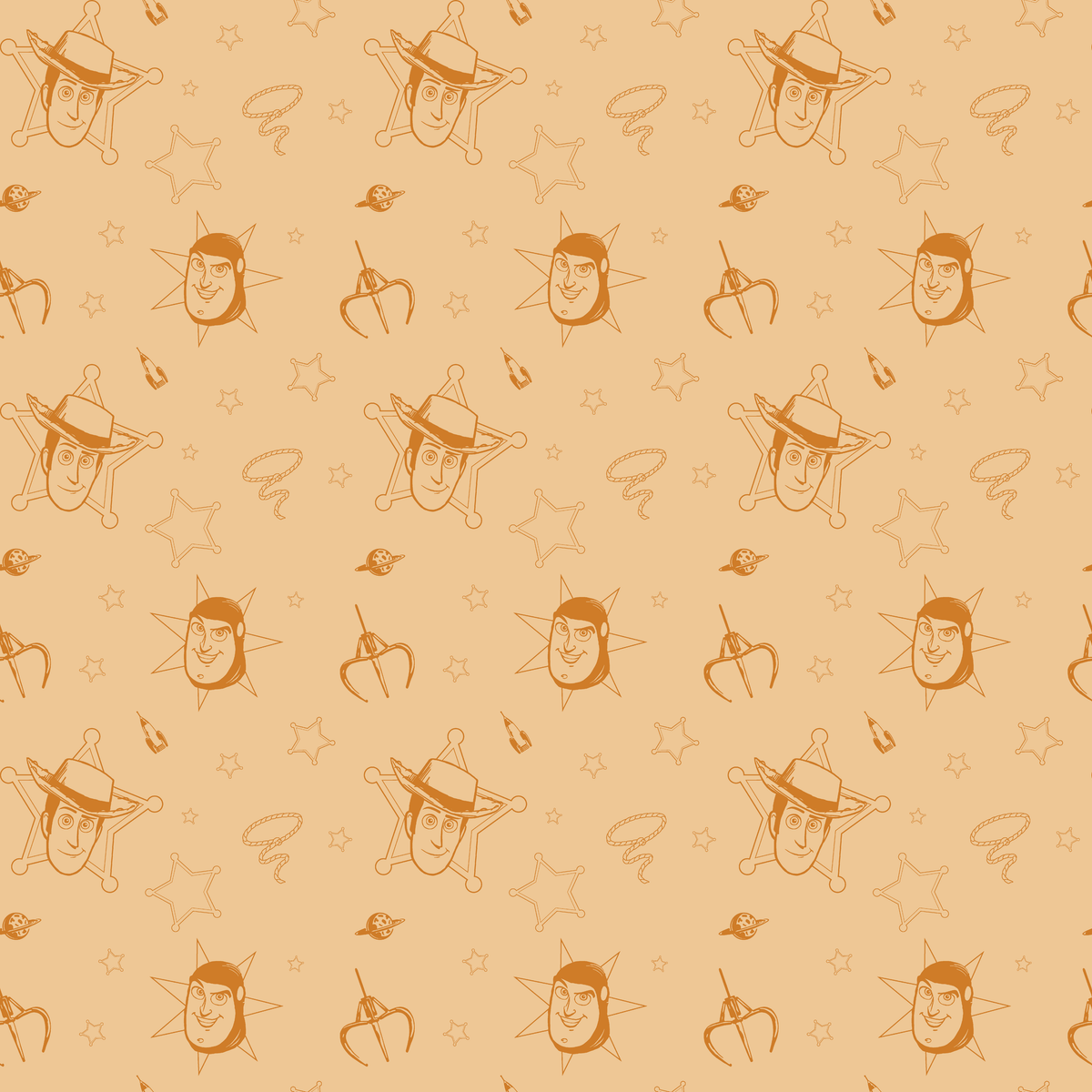 Disney and Pixar Toy Story Infinity on Orange Wallpaper