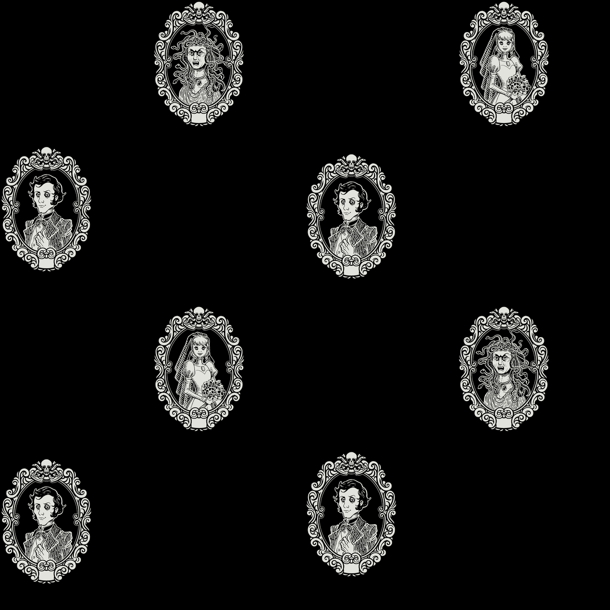 Disney Haunted Mansion Creepy Cameo Portraits Wallpaper