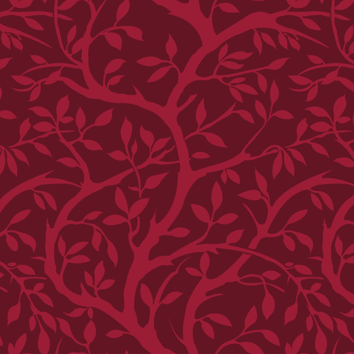 Winding Willow on Oxblood Wallpaper