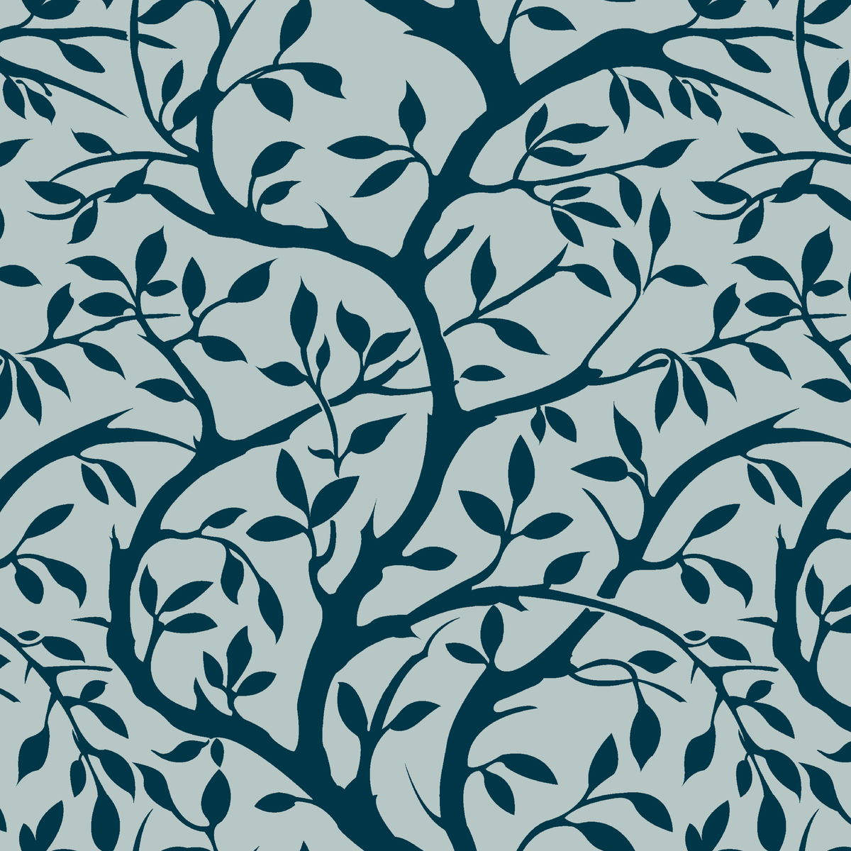 Winding Willow on Dense Fog Wallpaper