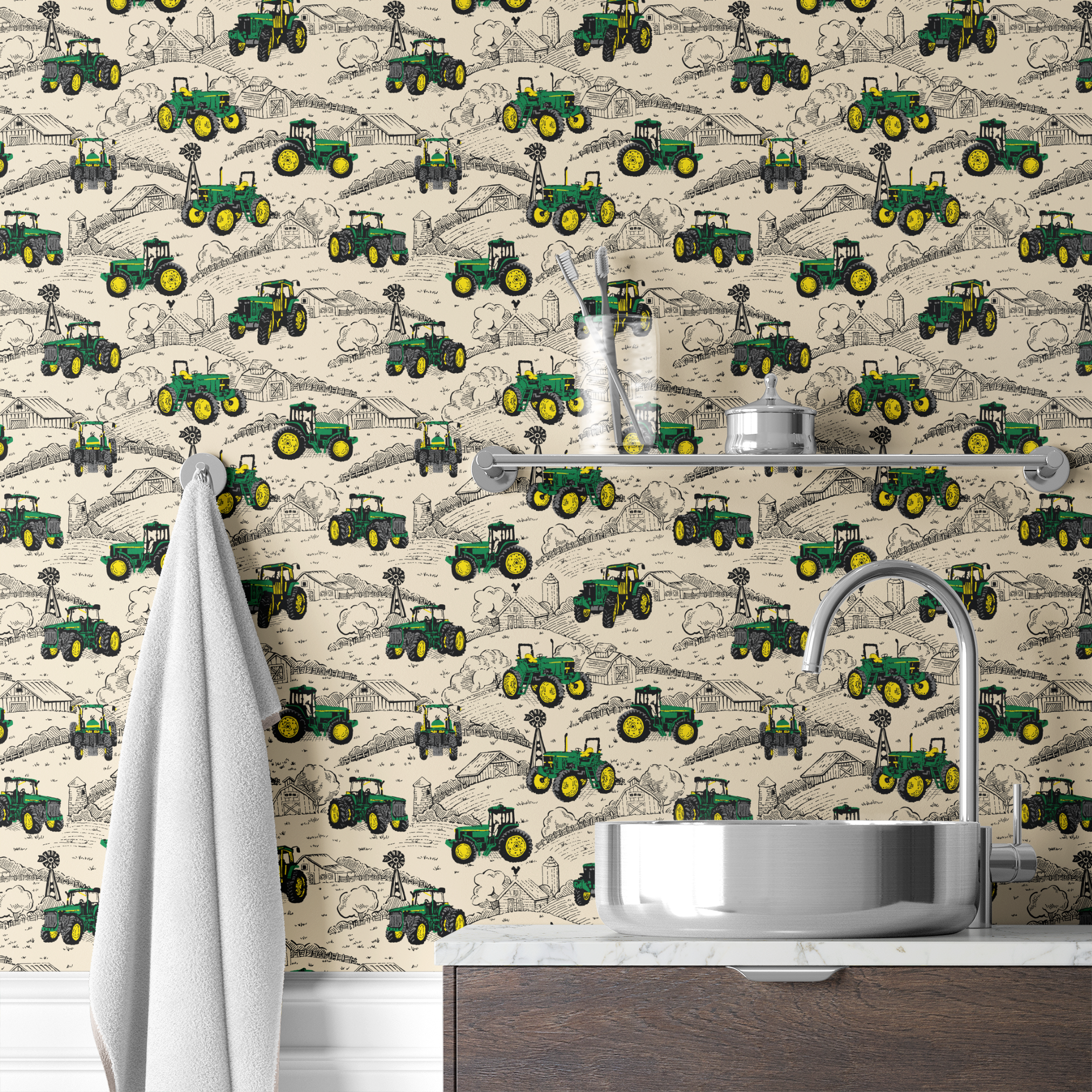 wallpaper bath mockup