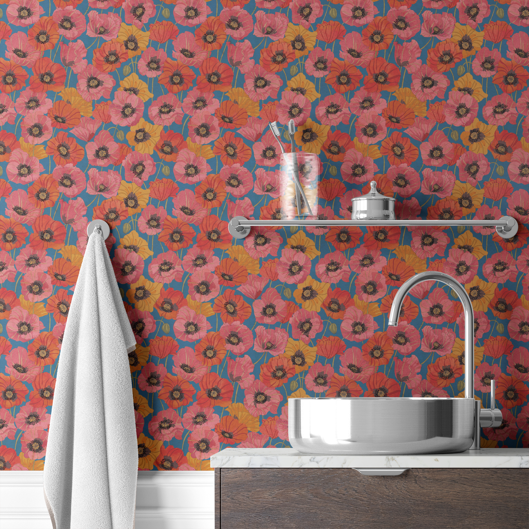 wallpaper bath mockup