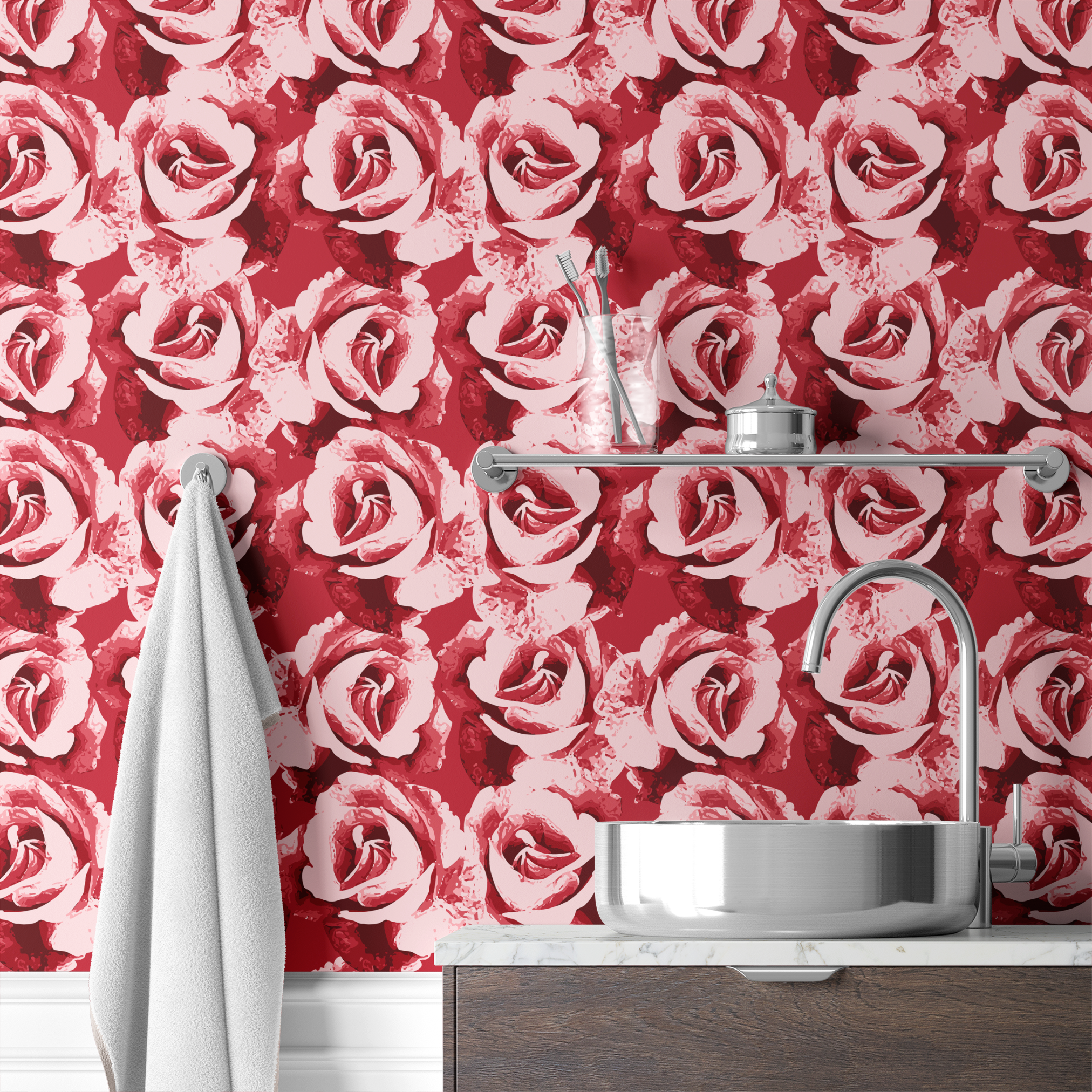 wallpaper bath mockup