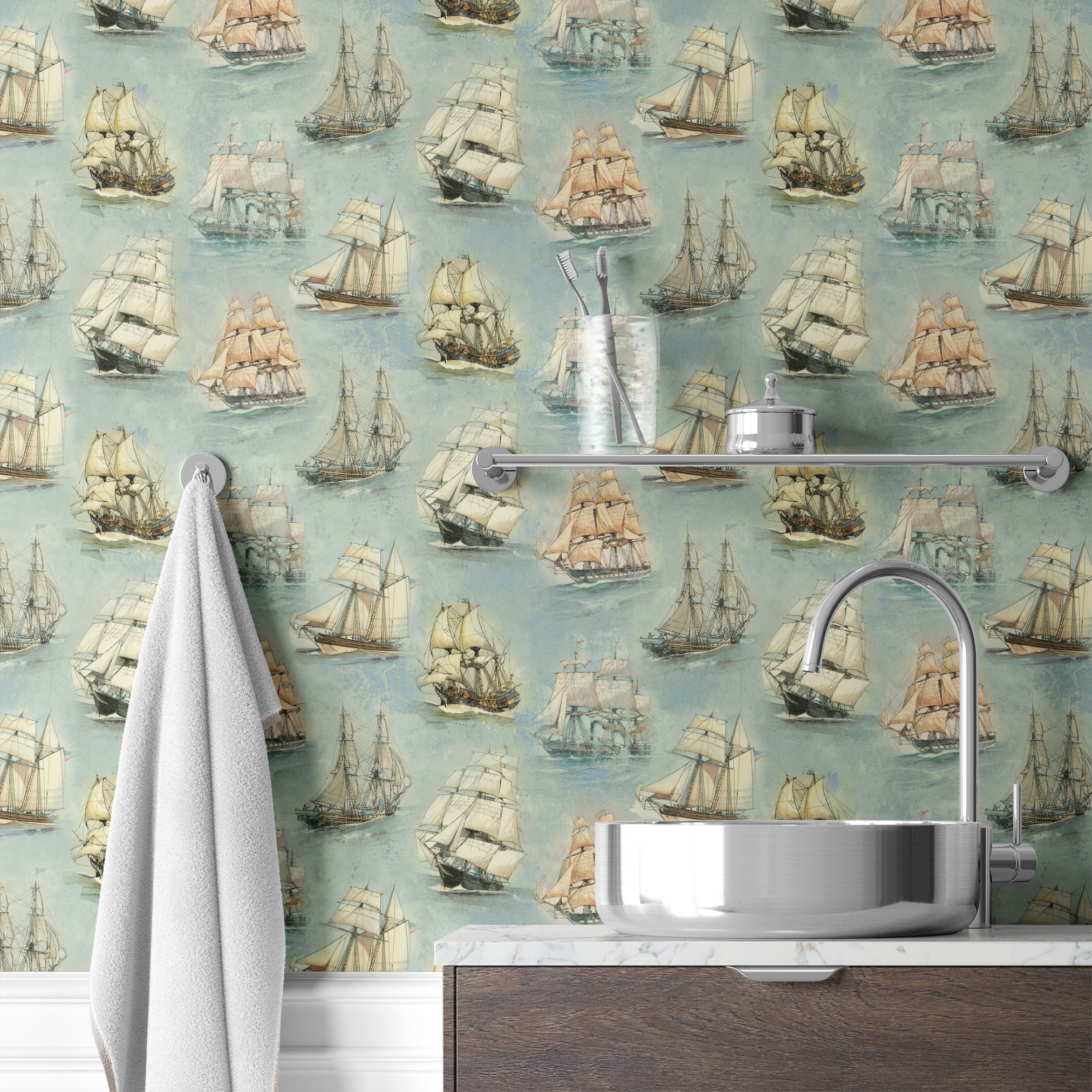 wallpaper bath mockup