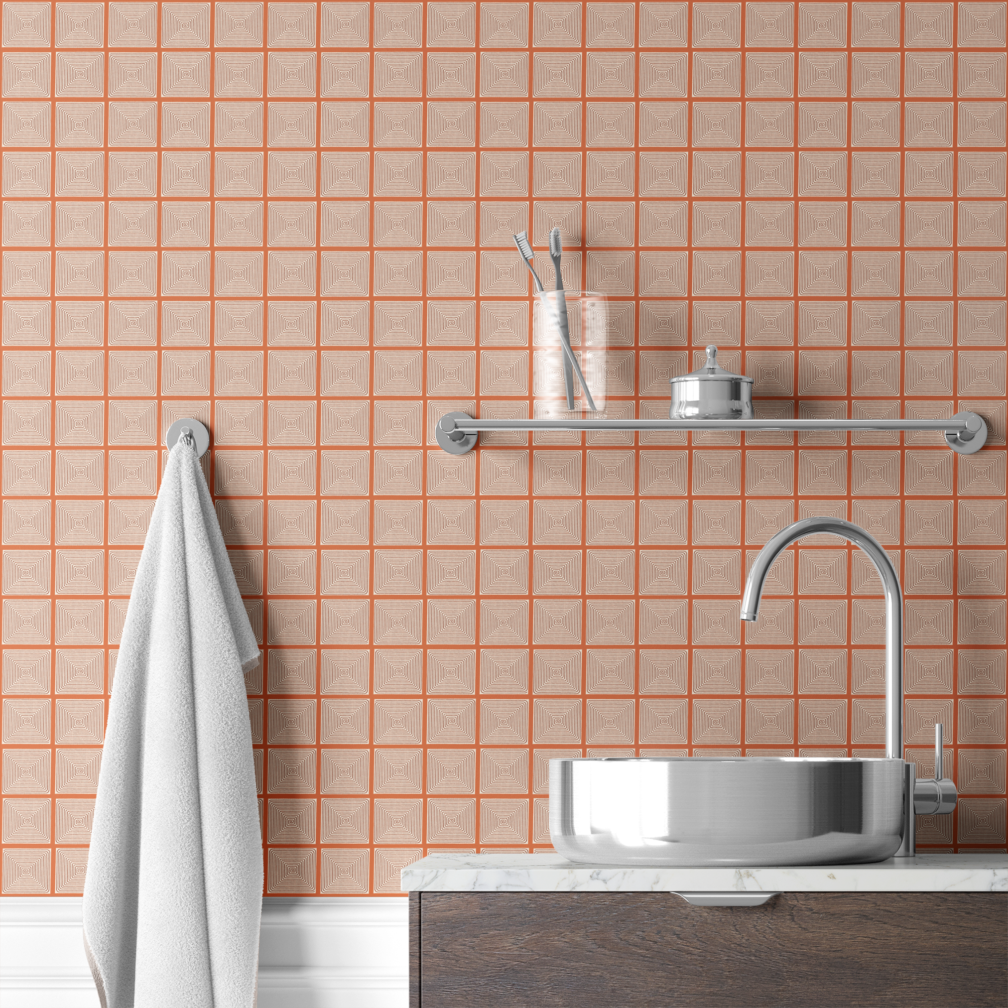 wallpaper bath mockup