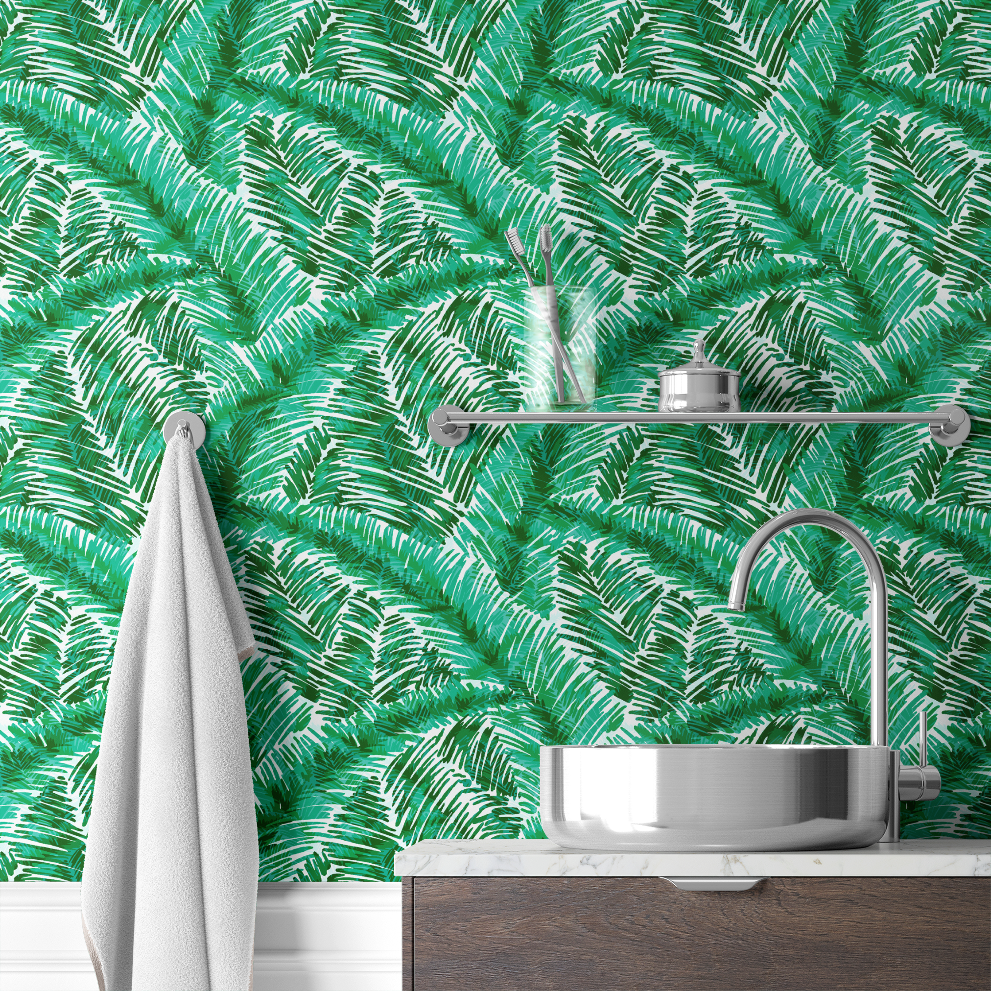 wallpaper bath mockup