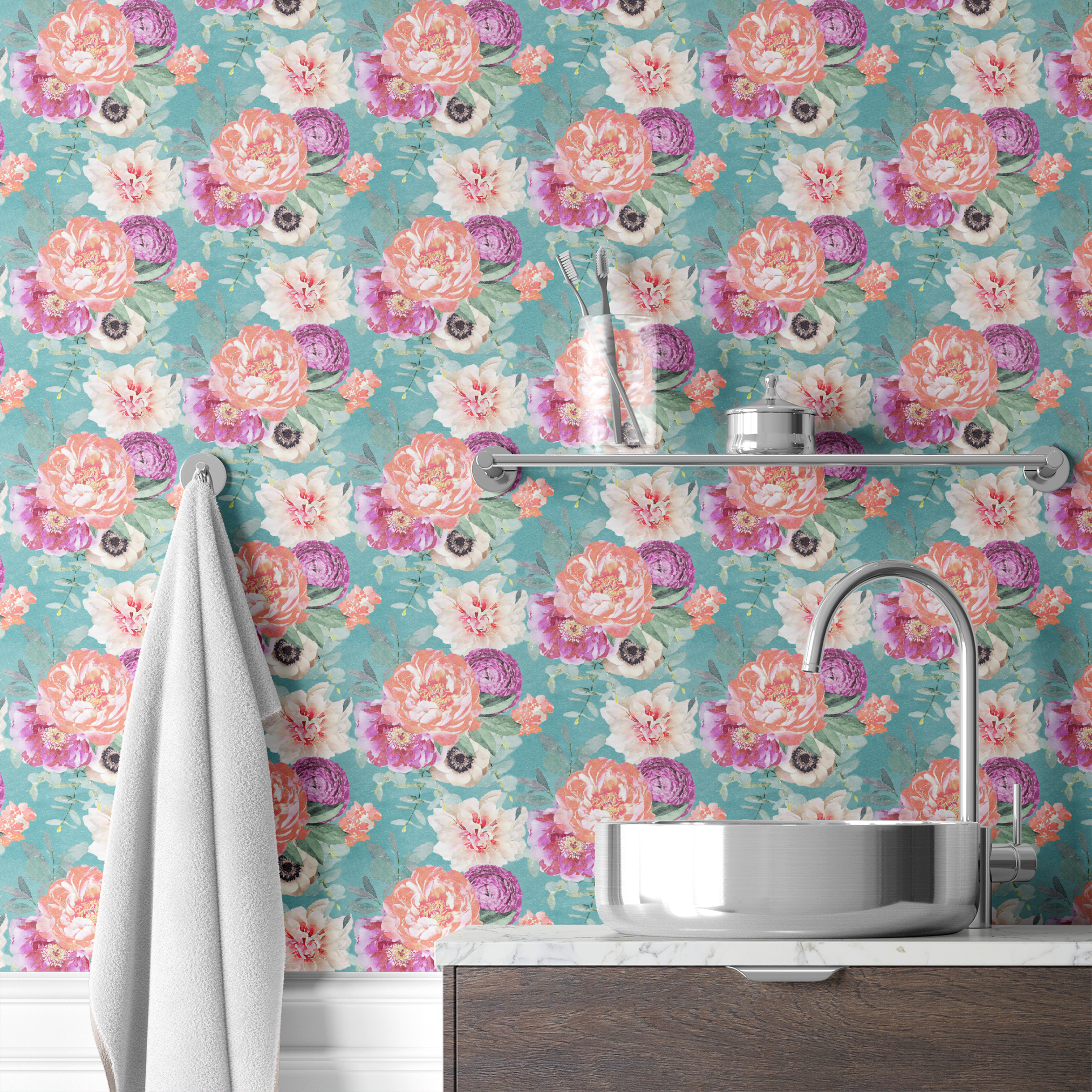wallpaper bath mockup