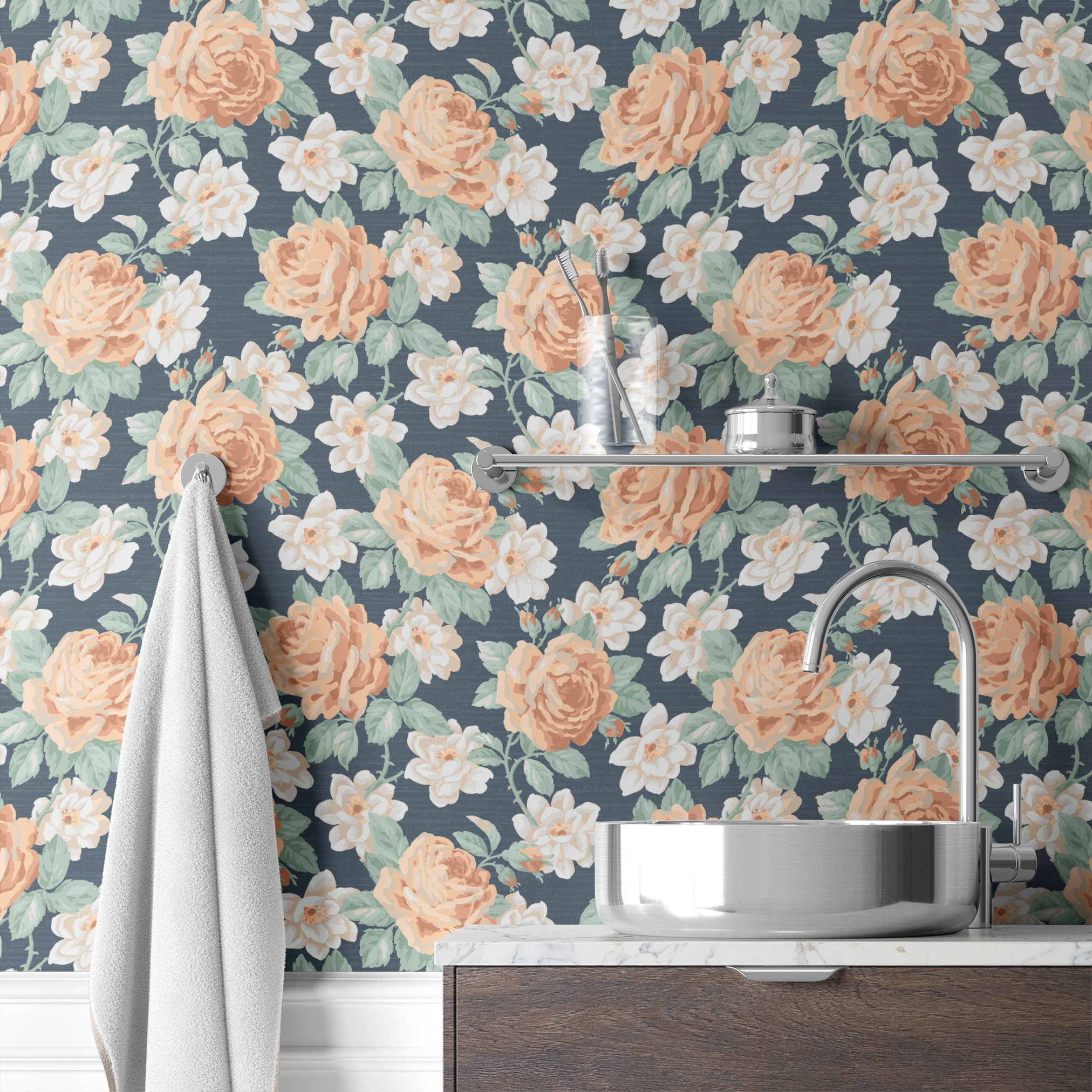 wallpaper bath mockup