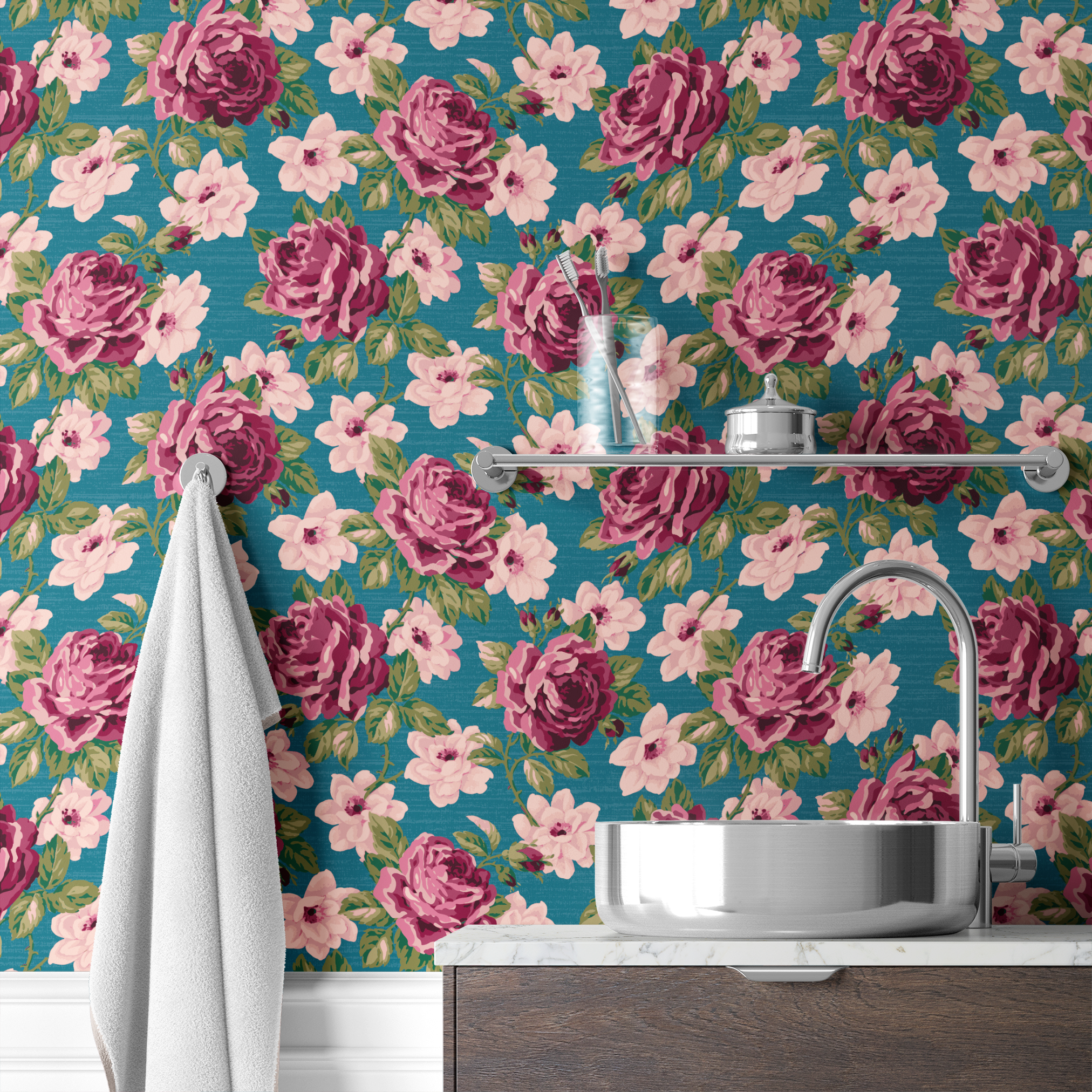 wallpaper bath mockup