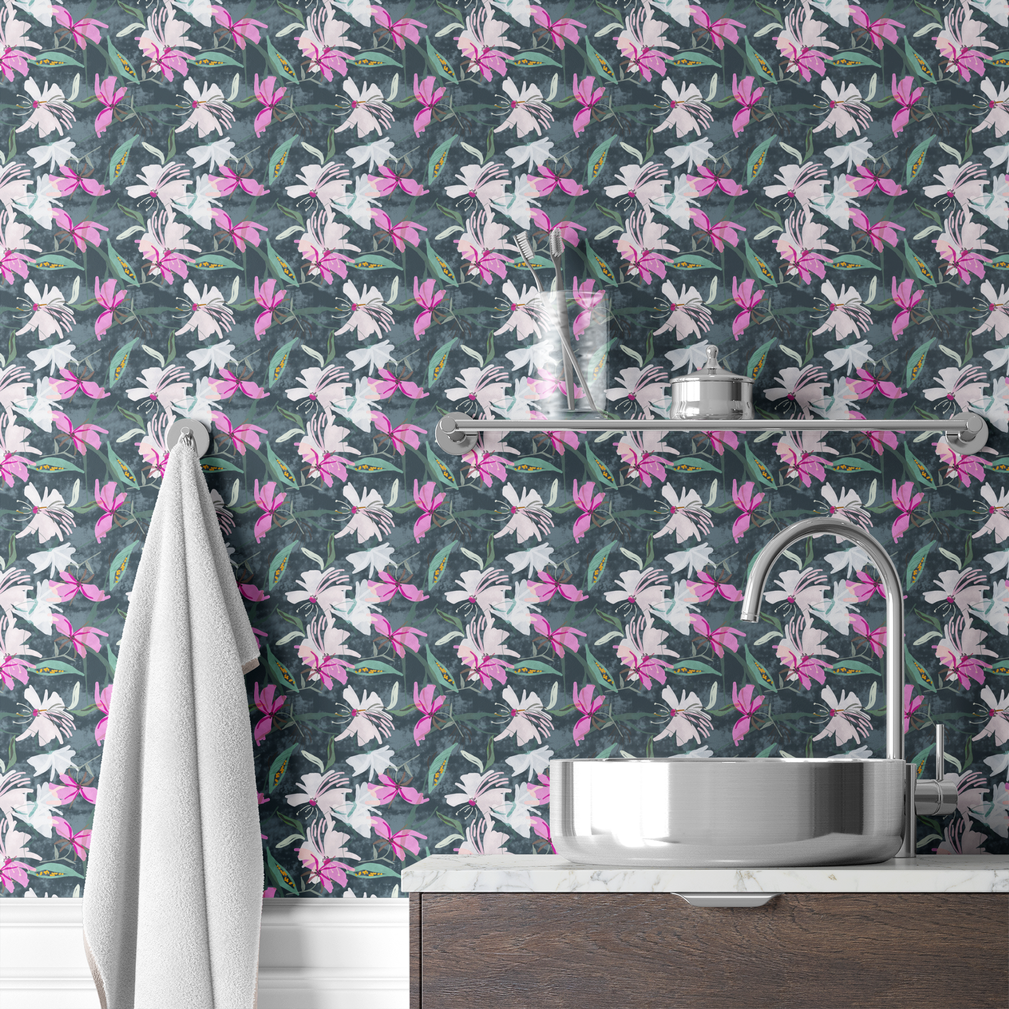 wallpaper bath mockup