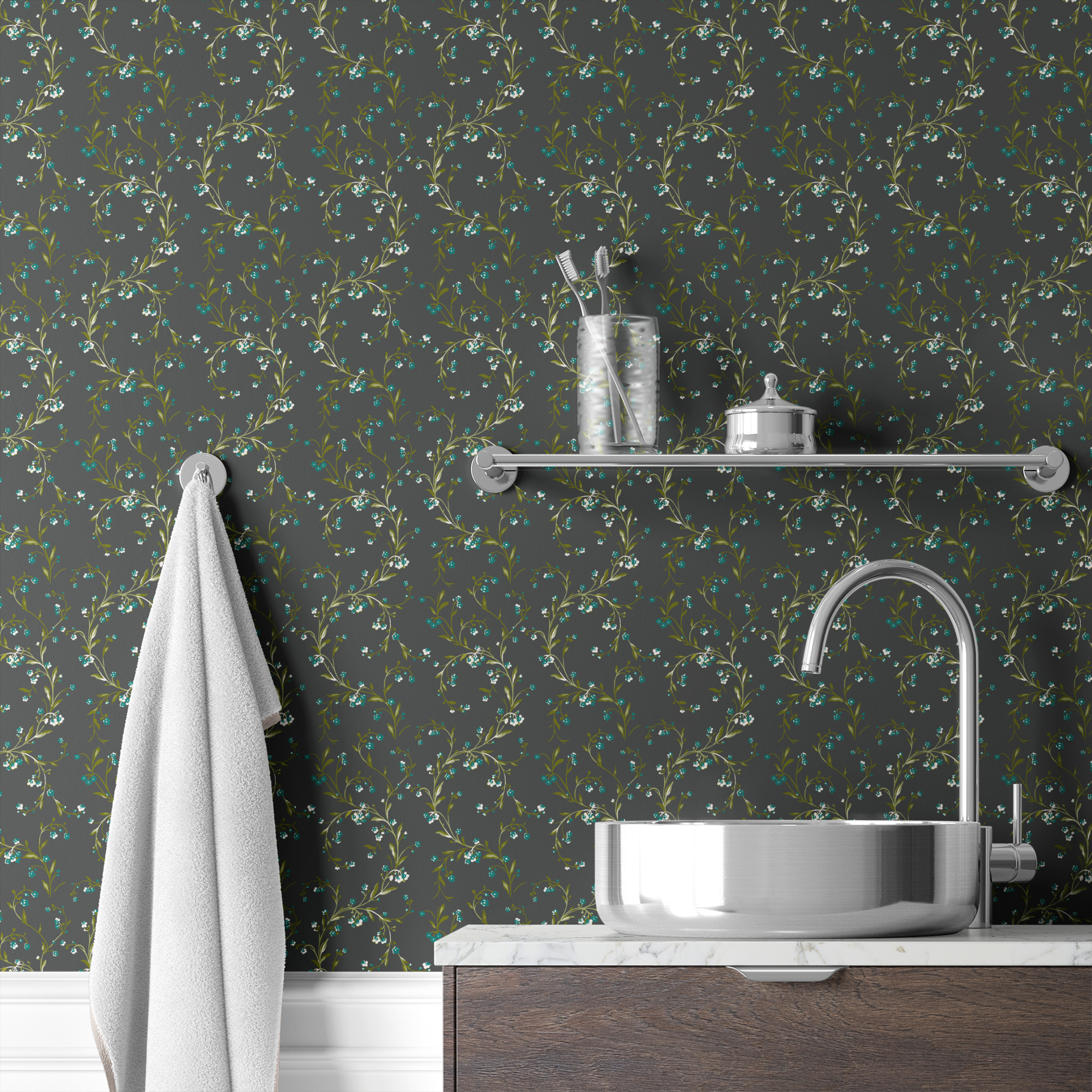 wallpaper bath mockup