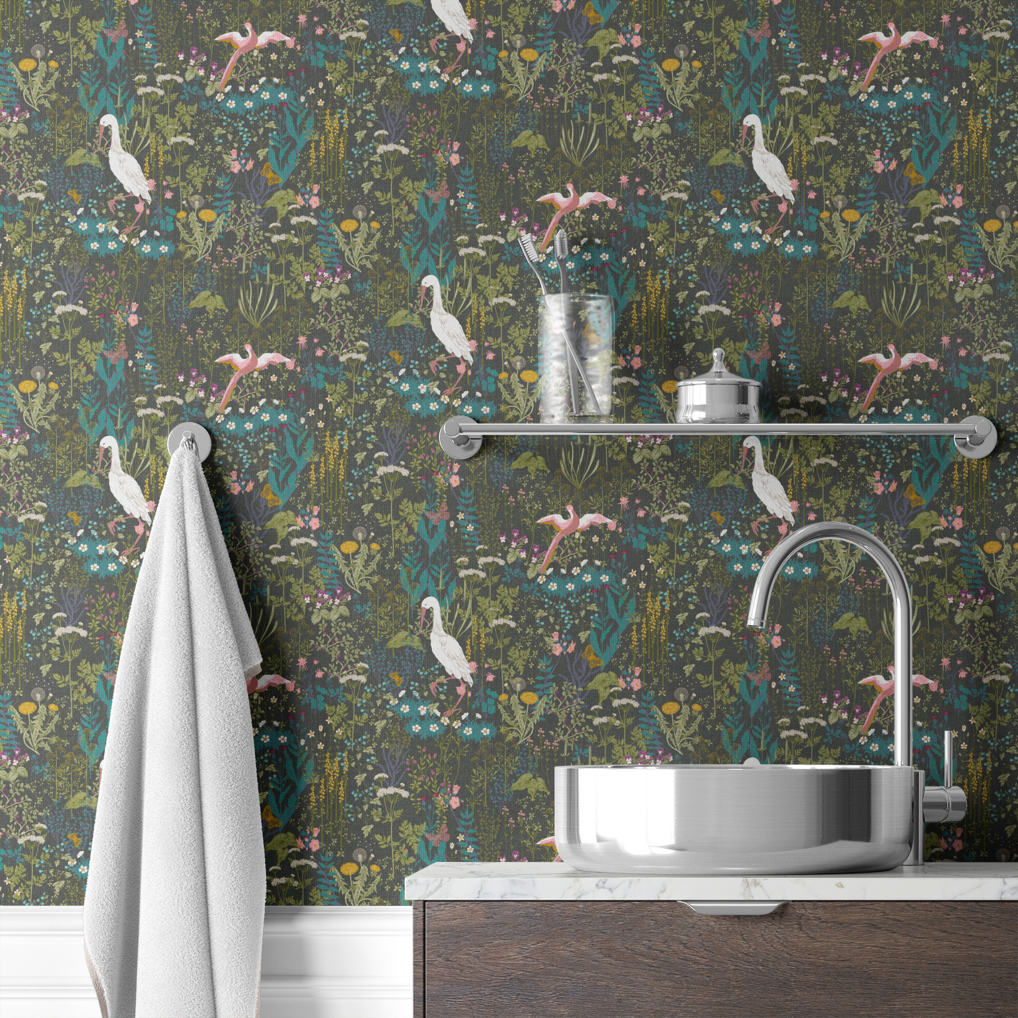 wallpaper bath mockup