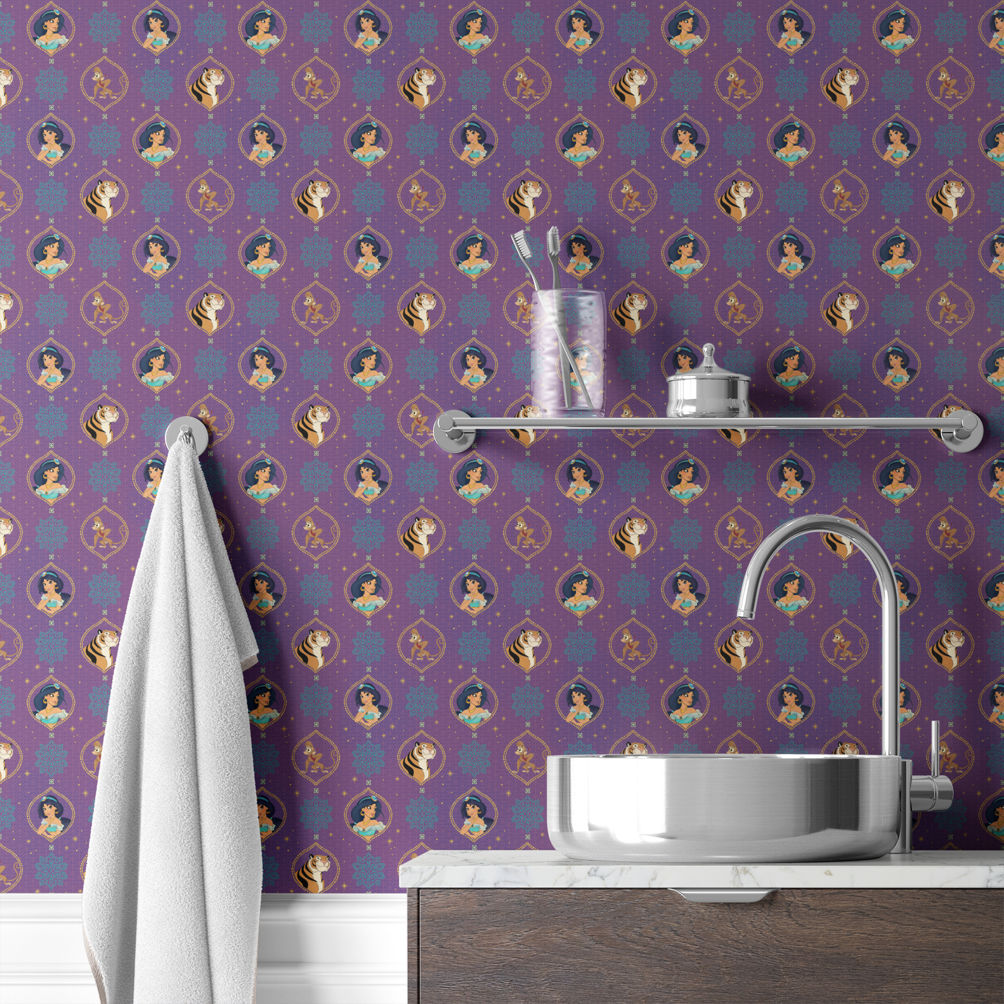 wallpaper bath mockup