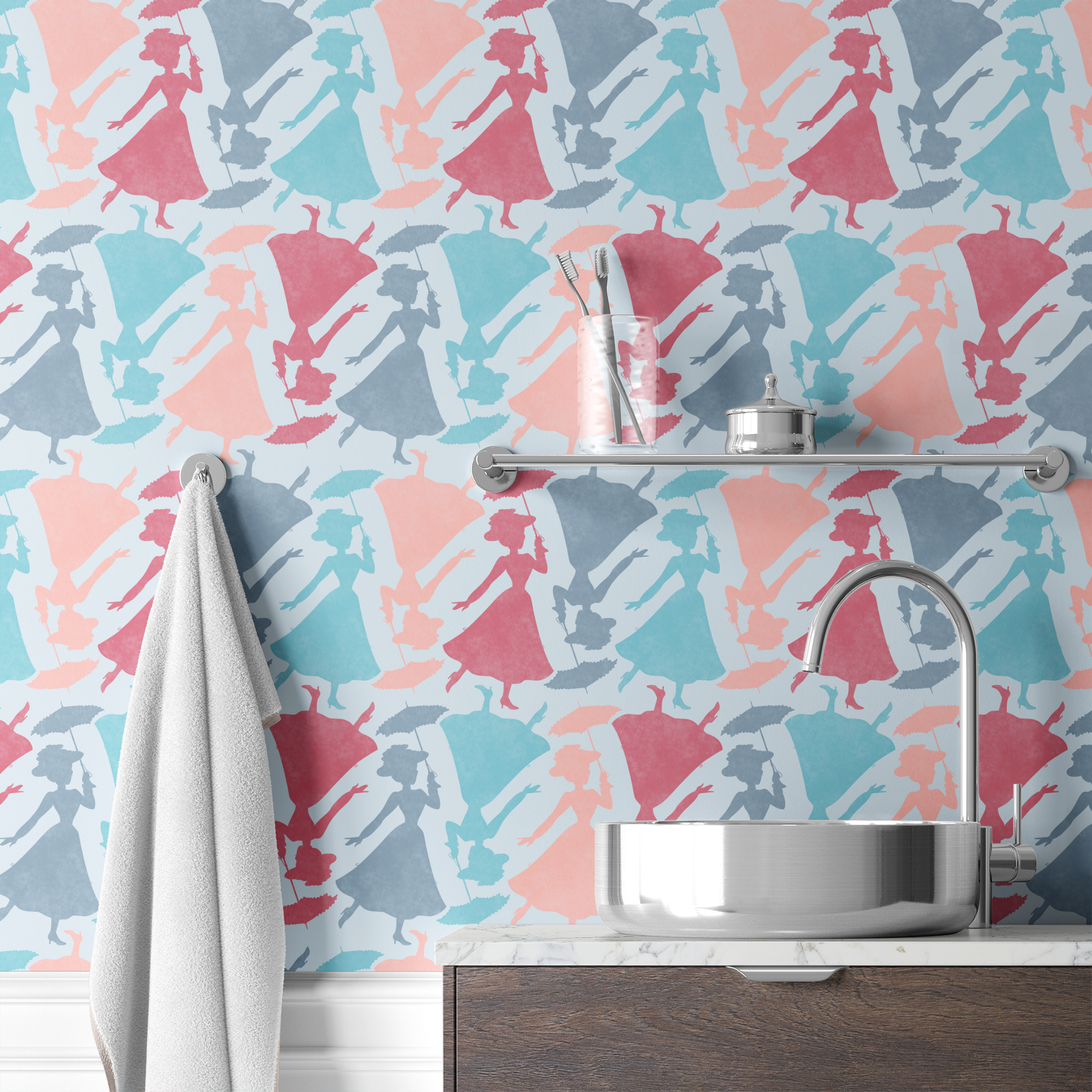 wallpaper bath mockup