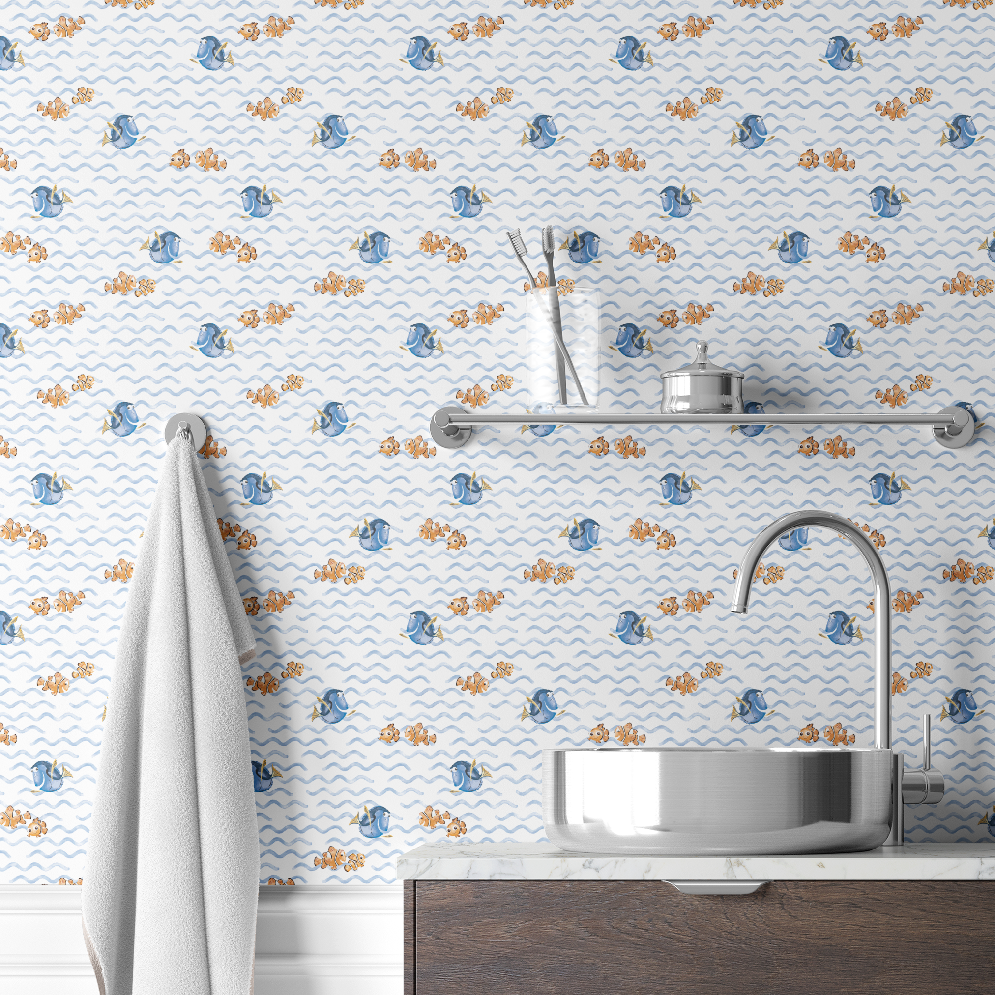 wallpaper bath mockup