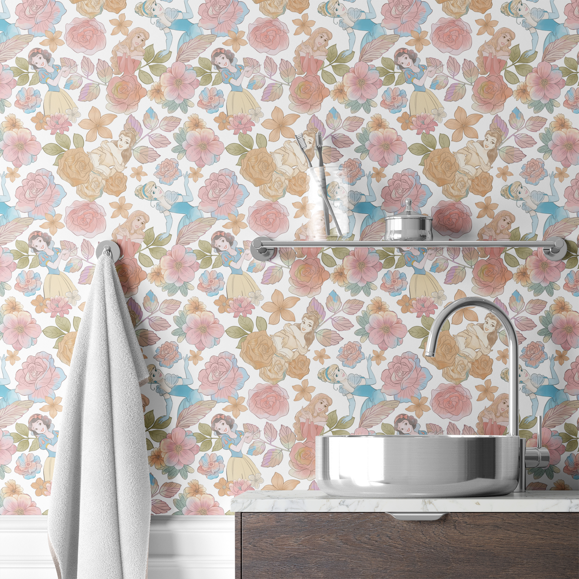 wallpaper bath mockup