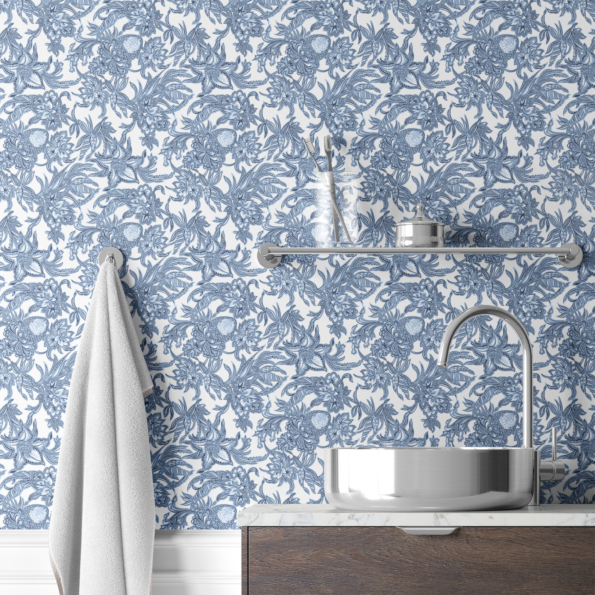 wallpaper bath mockup