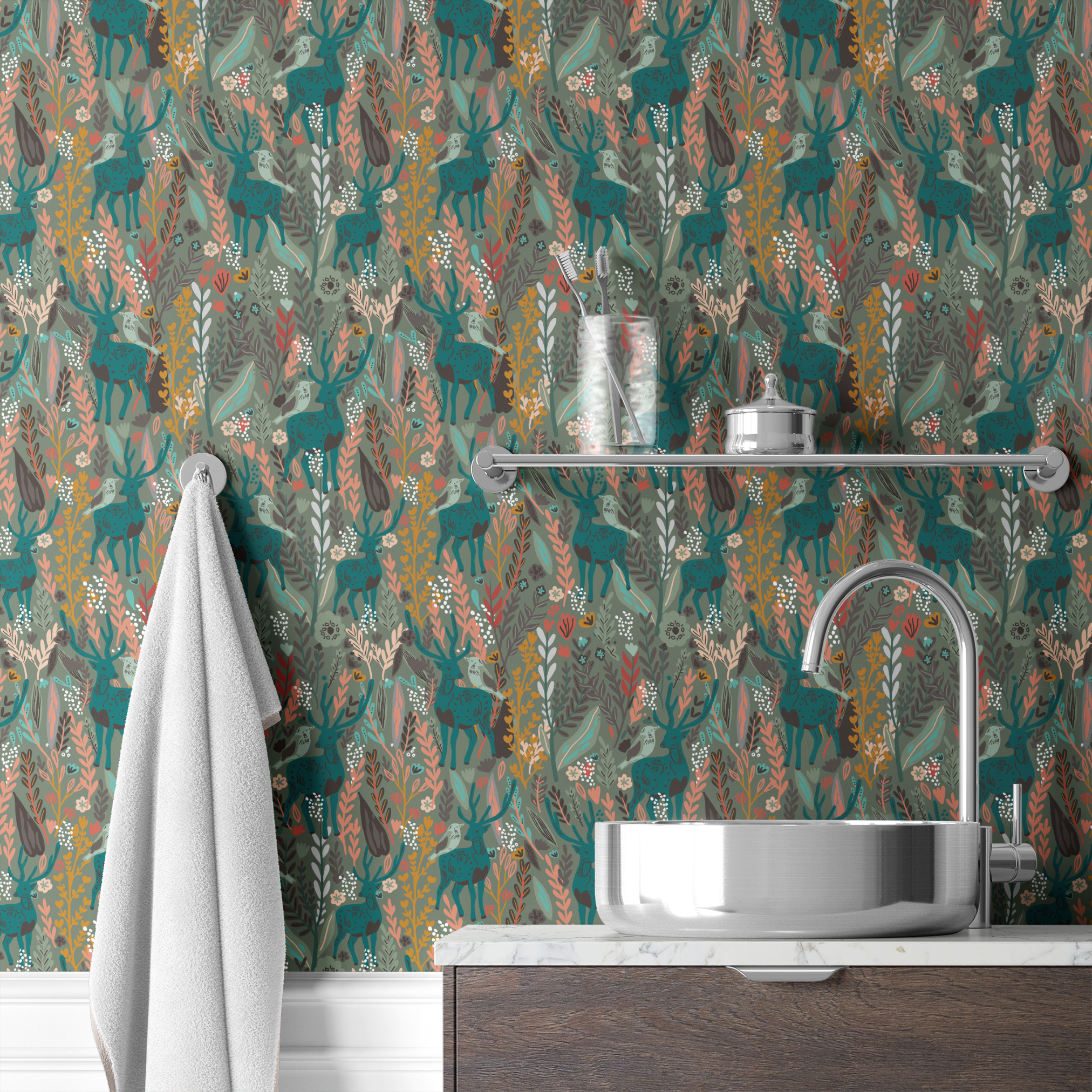 wallpaper bath mockup