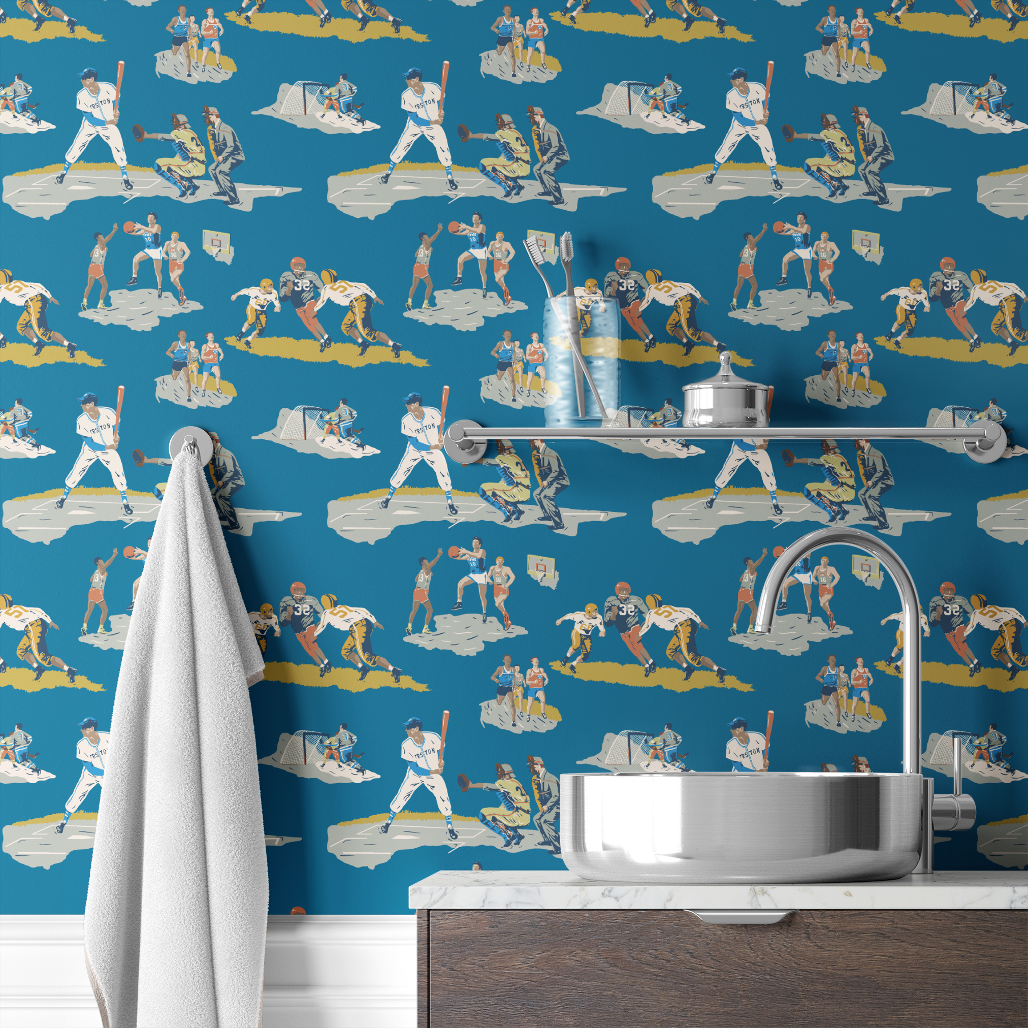 wallpaper bath mockup