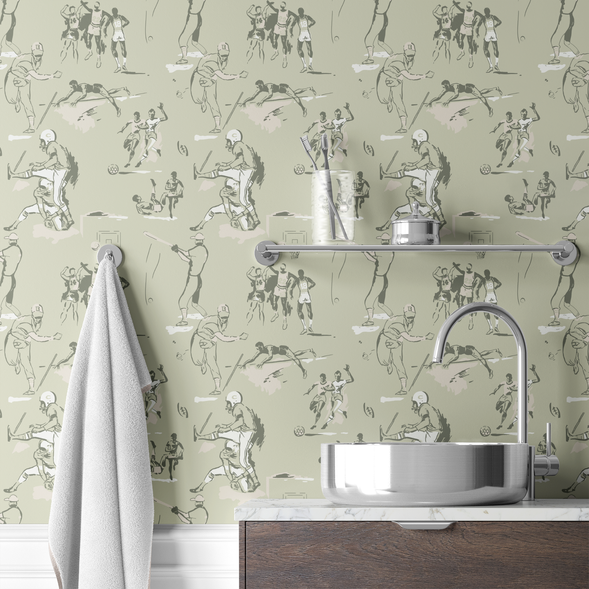 wallpaper bath mockup