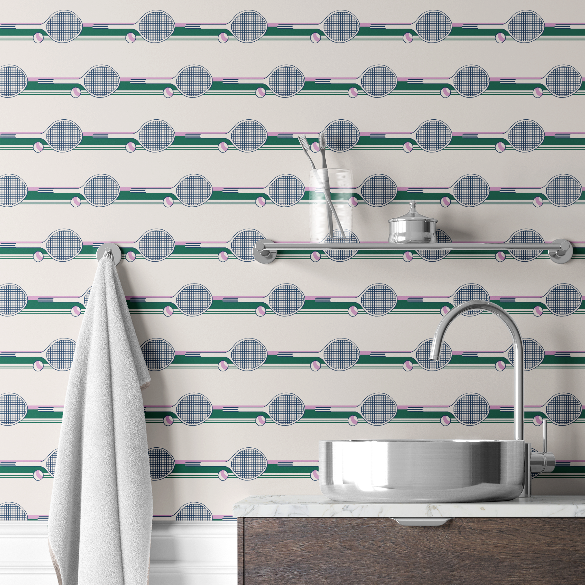wallpaper bath mockup