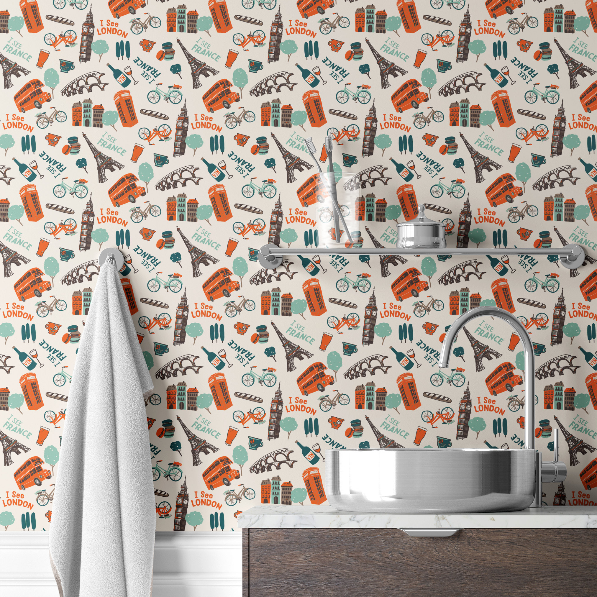 wallpaper bath mockup