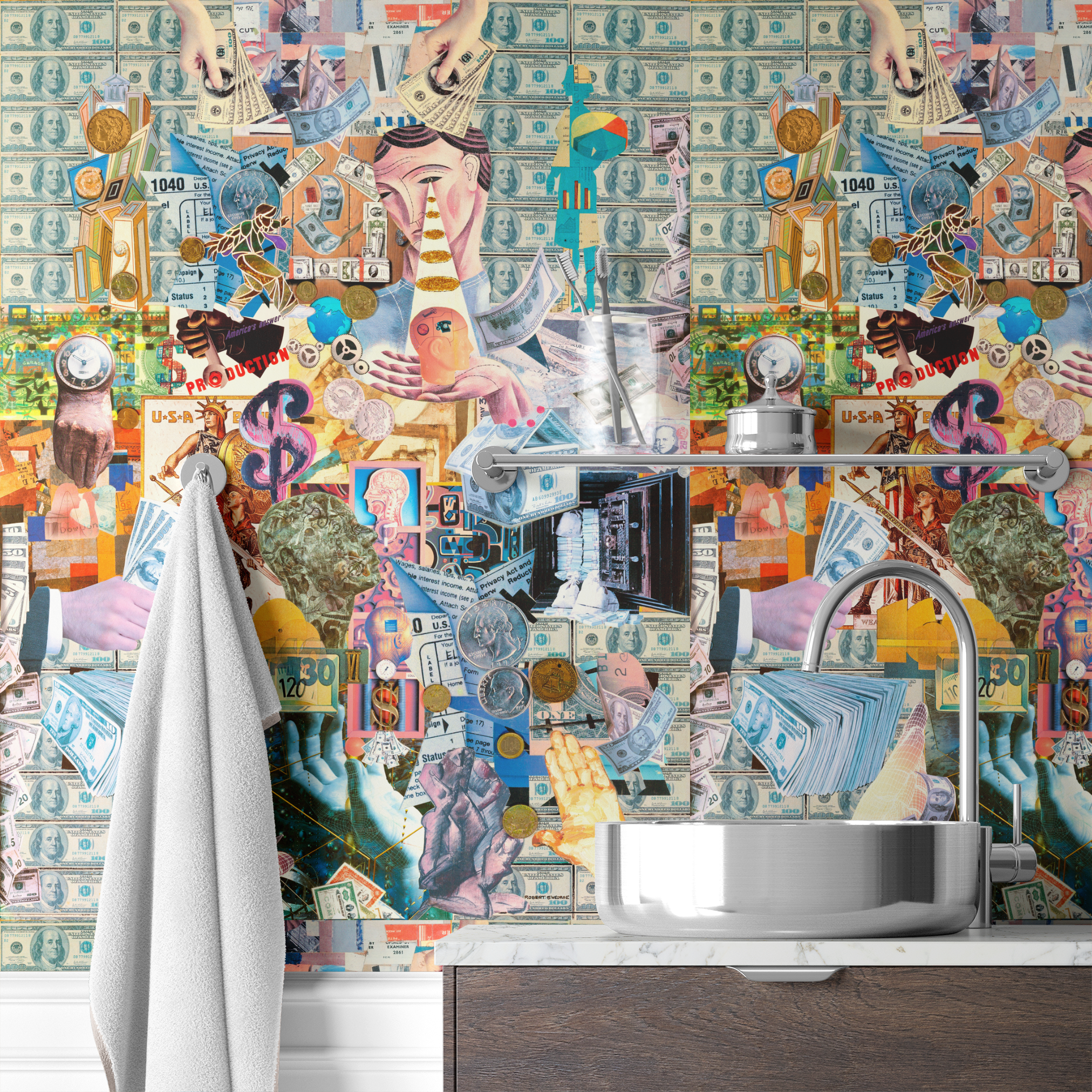 wallpaper bath mockup