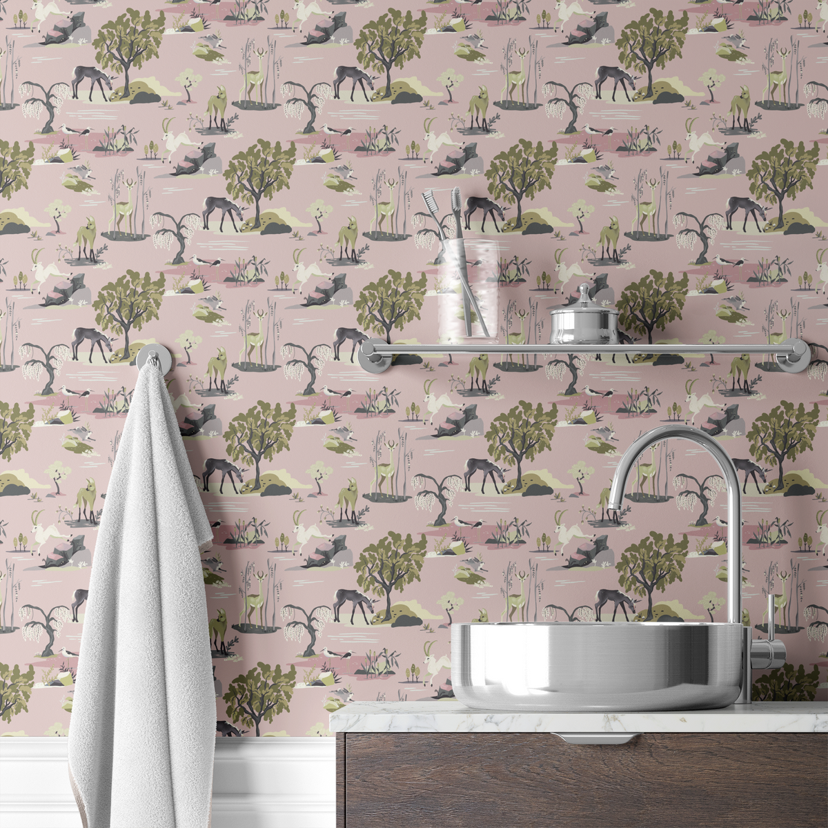 wallpaper bath mockup