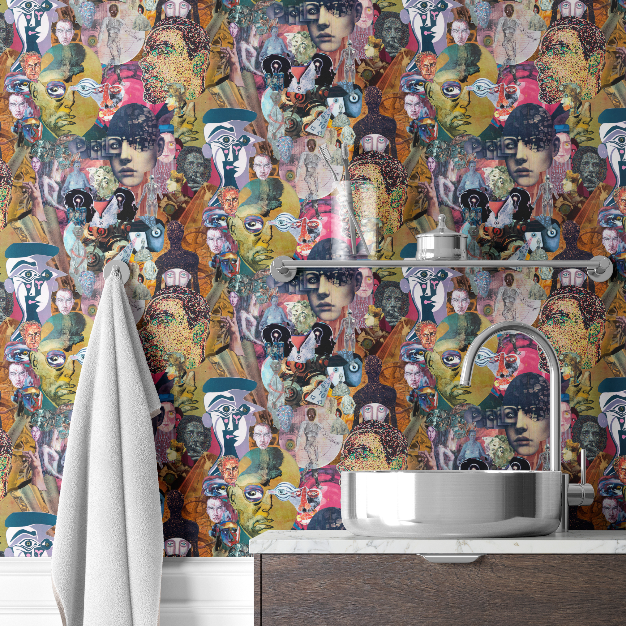 wallpaper bath mockup