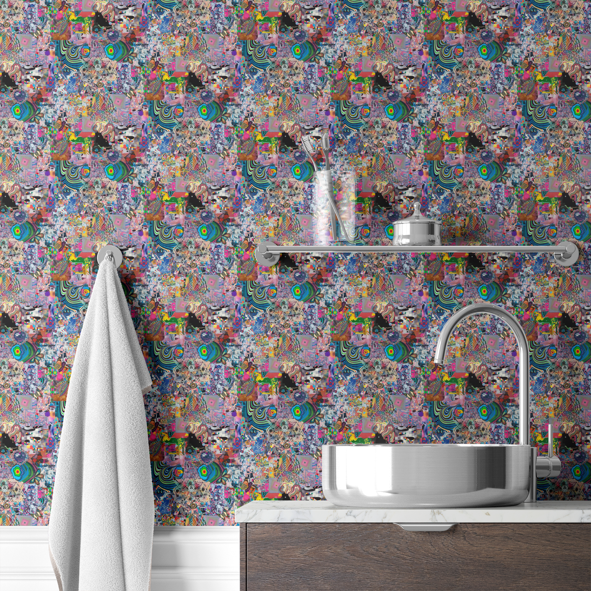 wallpaper bath mockup