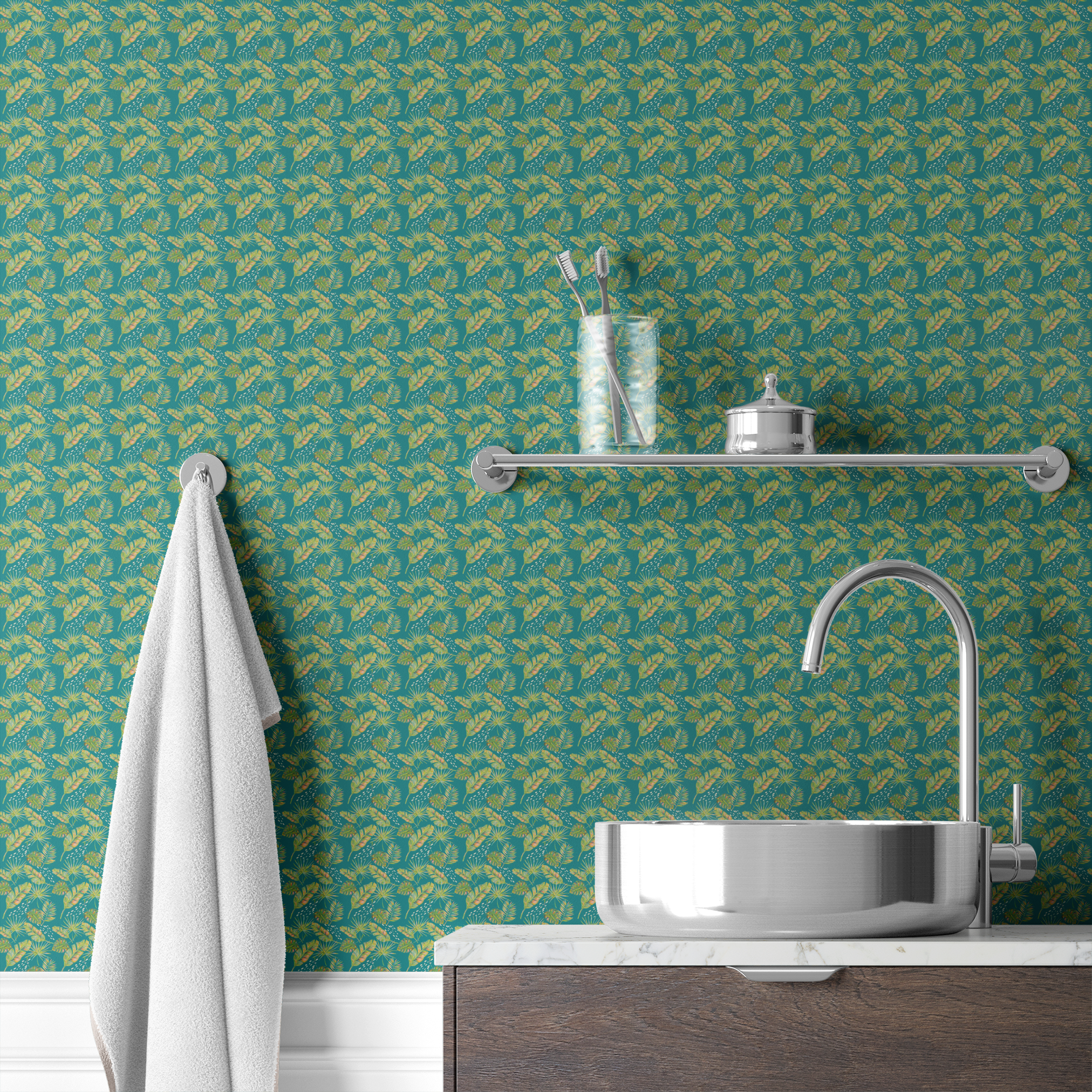 wallpaper bath mockup