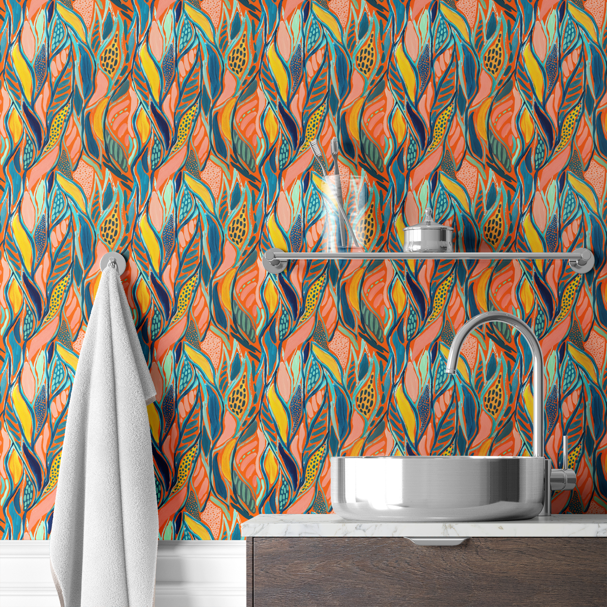 wallpaper bath mockup