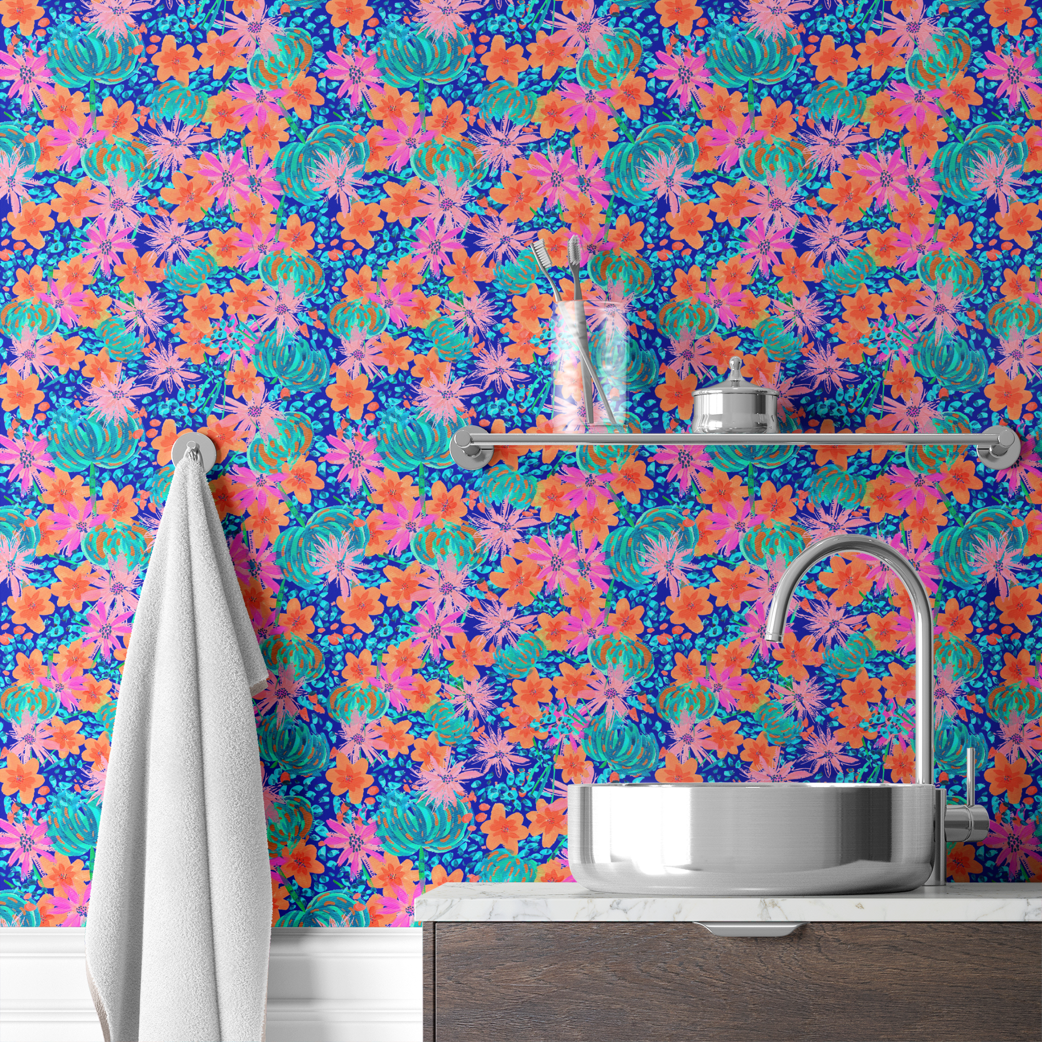 wallpaper bath mockup