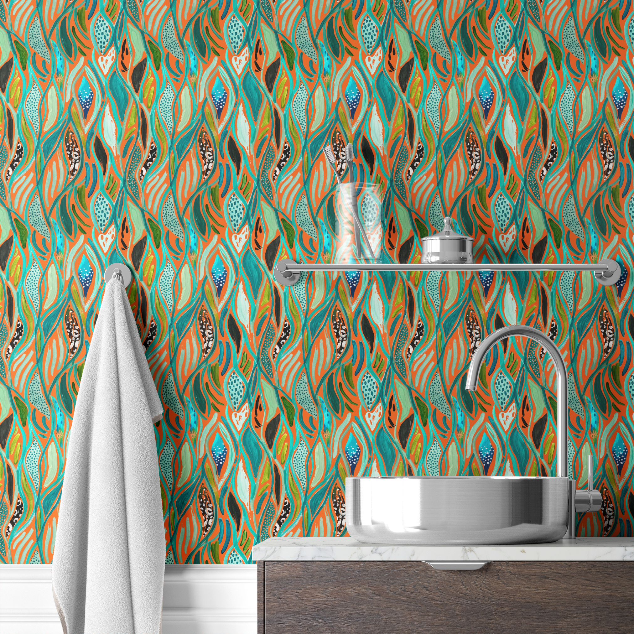 wallpaper bath mockup