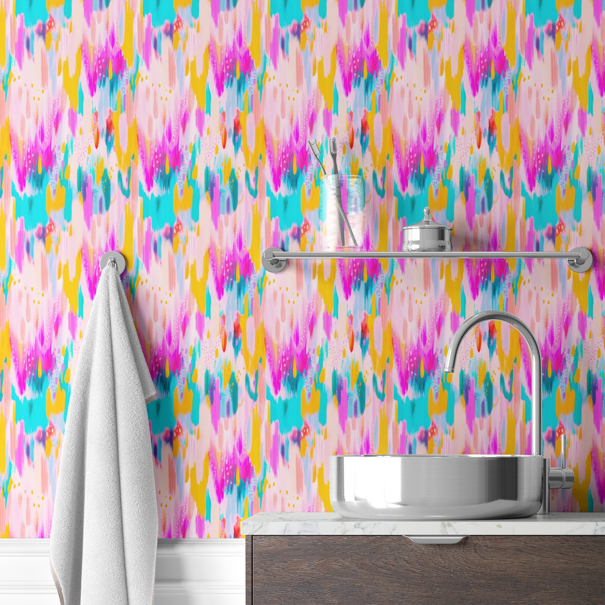 wallpaper bath mockup