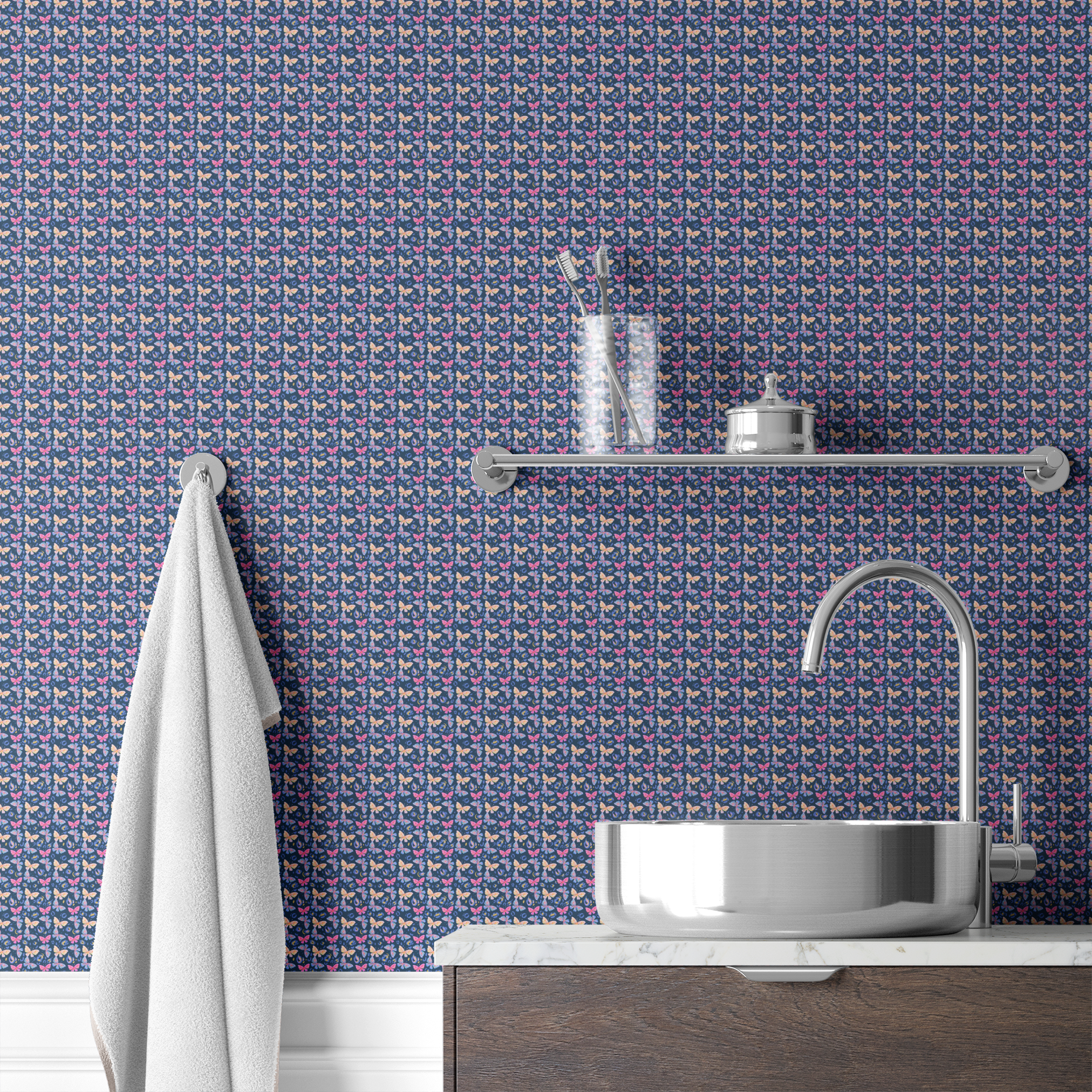 wallpaper bath mockup