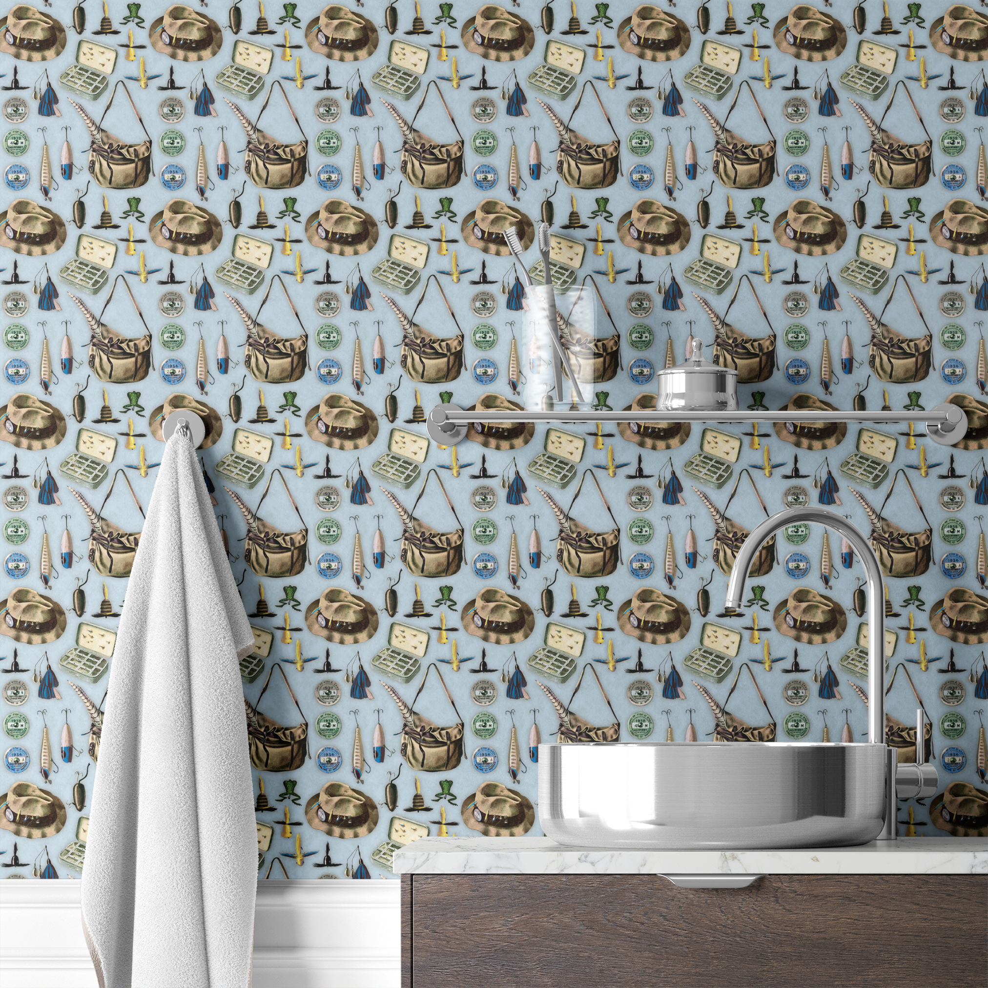 wallpaper bath mockup