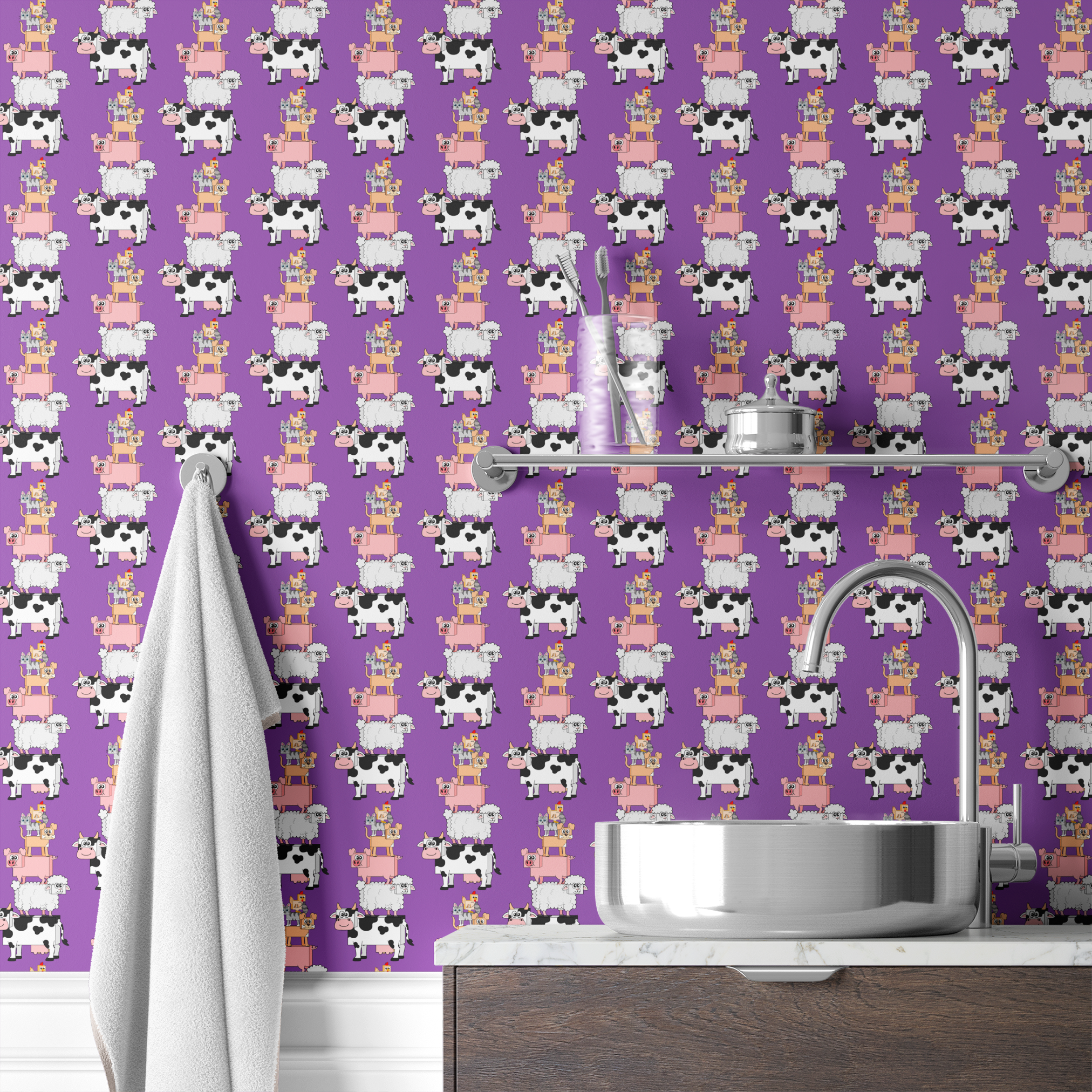 wallpaper bath mockup