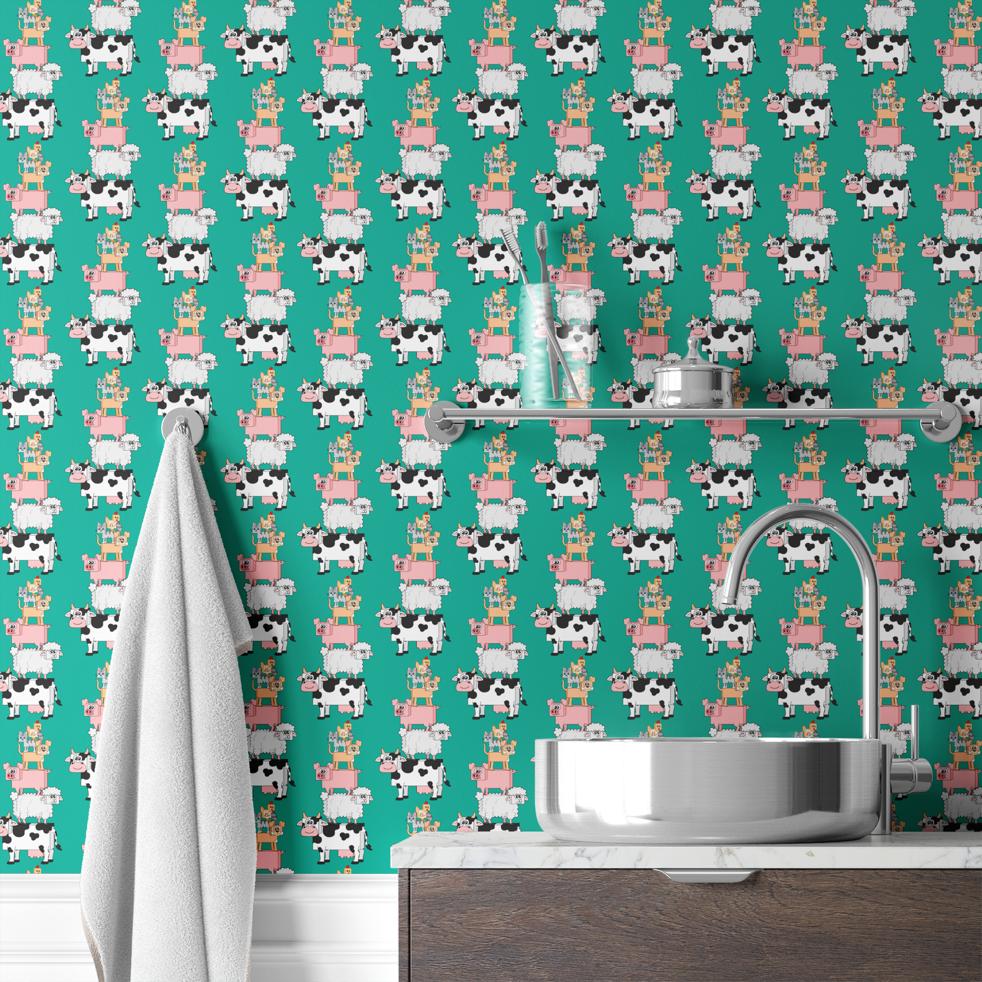 wallpaper bath mockup