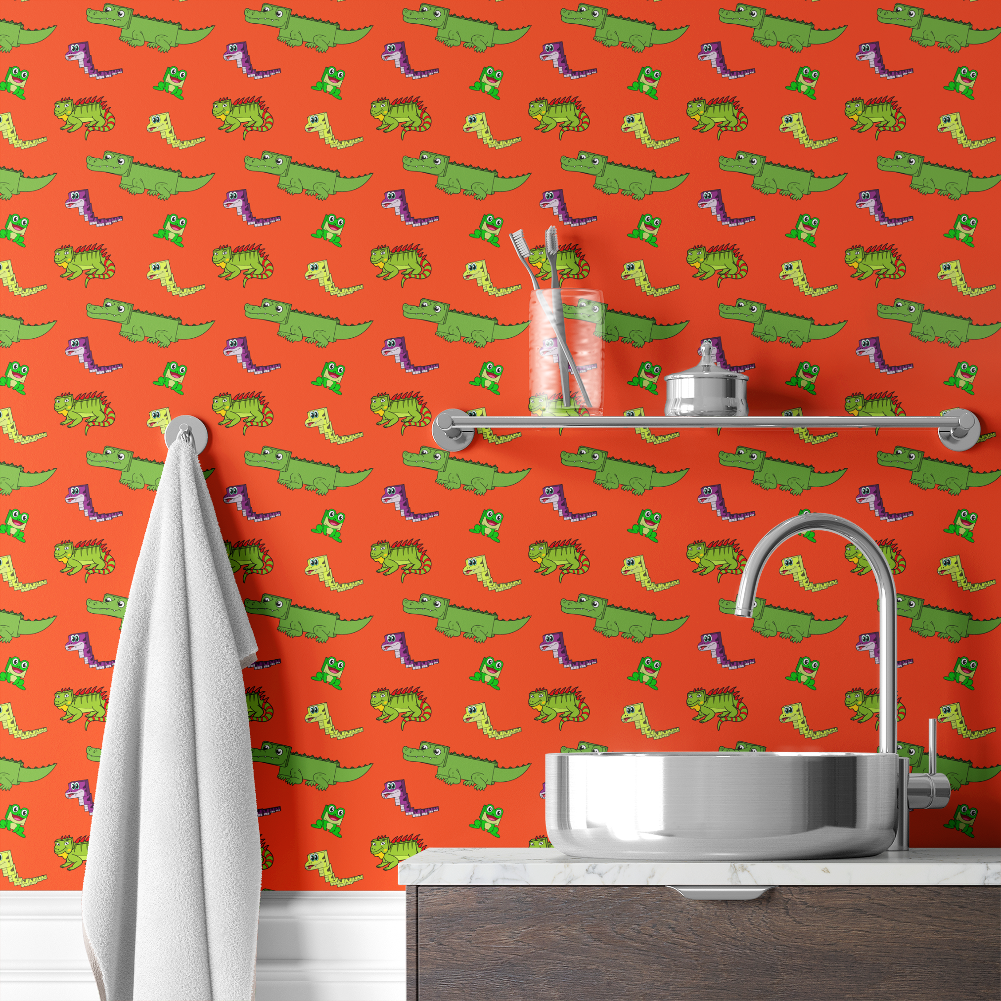 wallpaper bath mockup