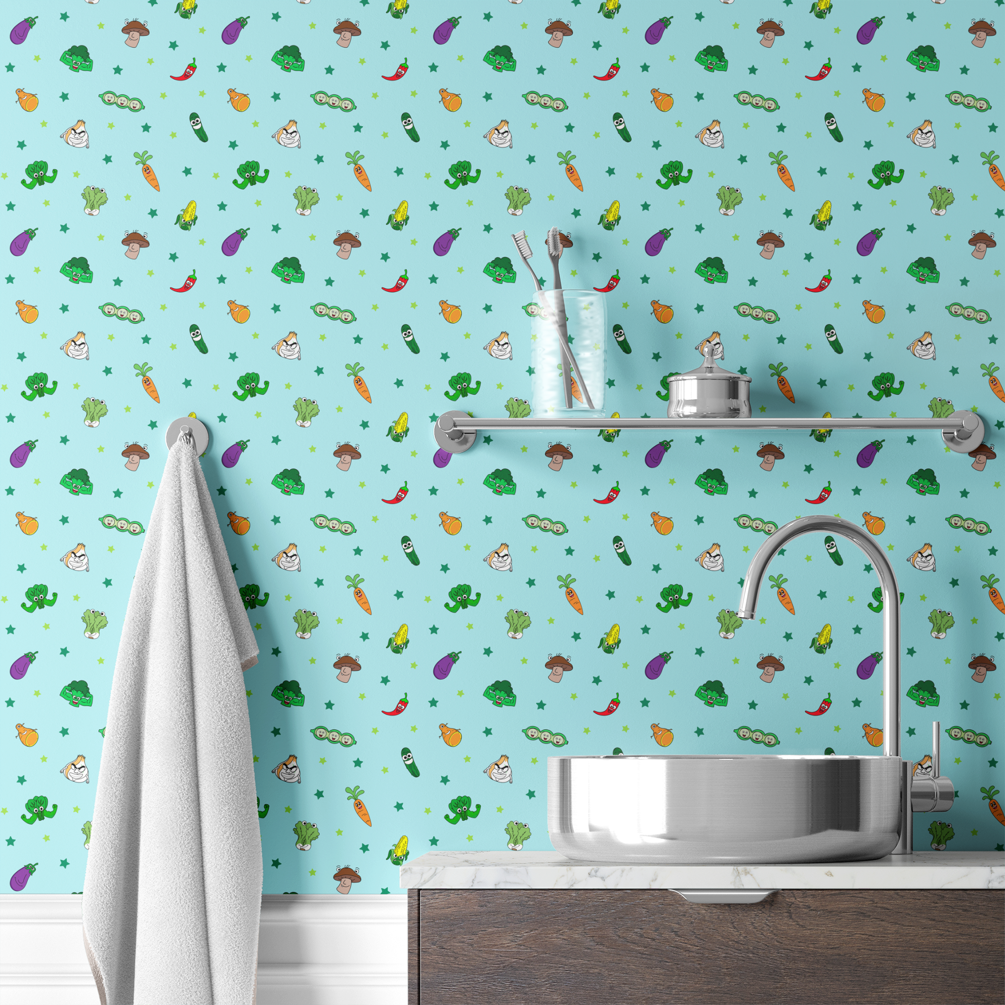 wallpaper bath mockup