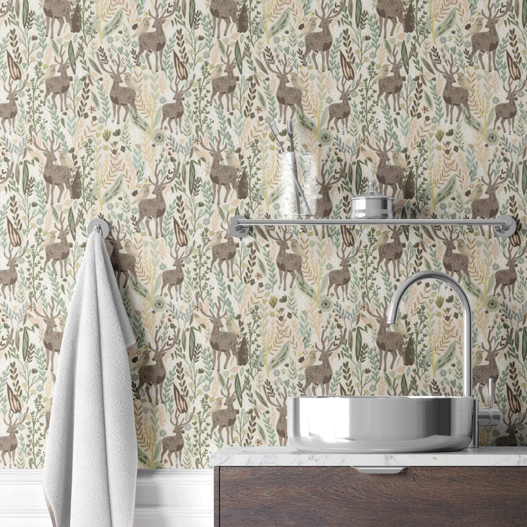 wallpaper bath mockup