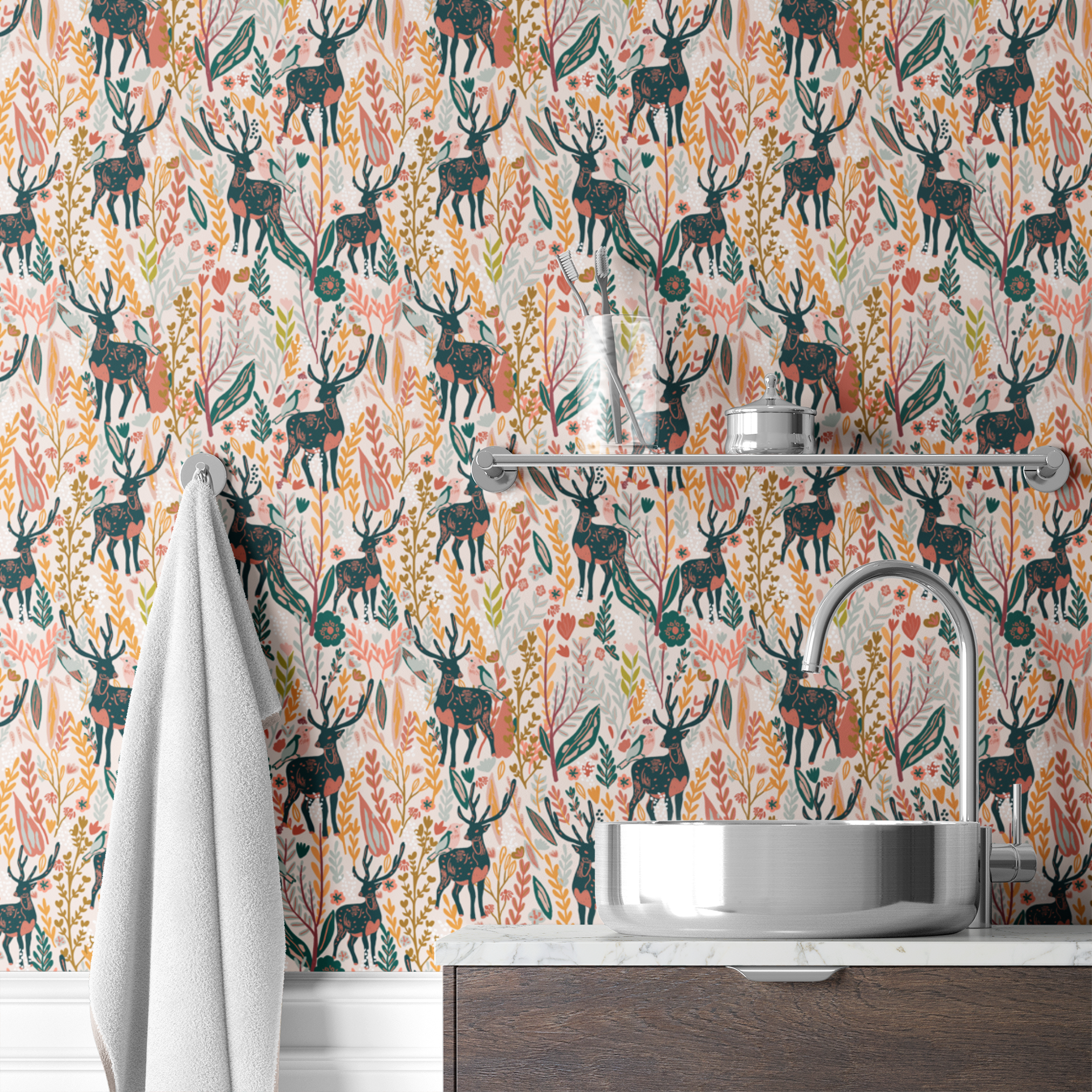 wallpaper bath mockup