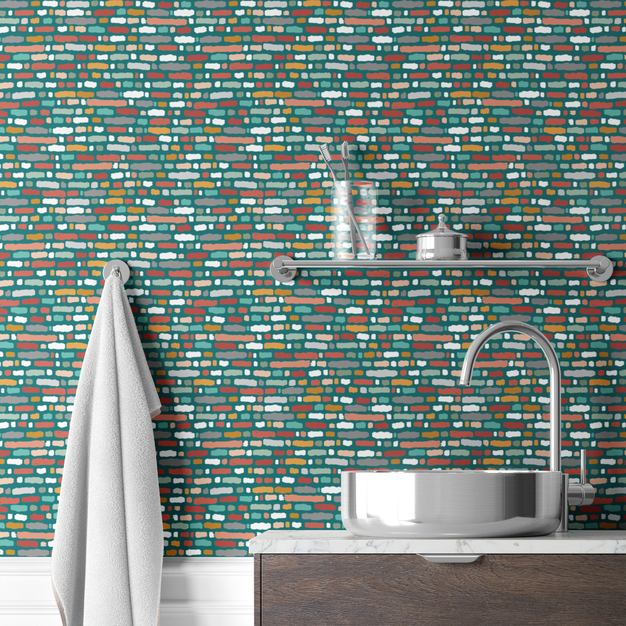 wallpaper bath mockup