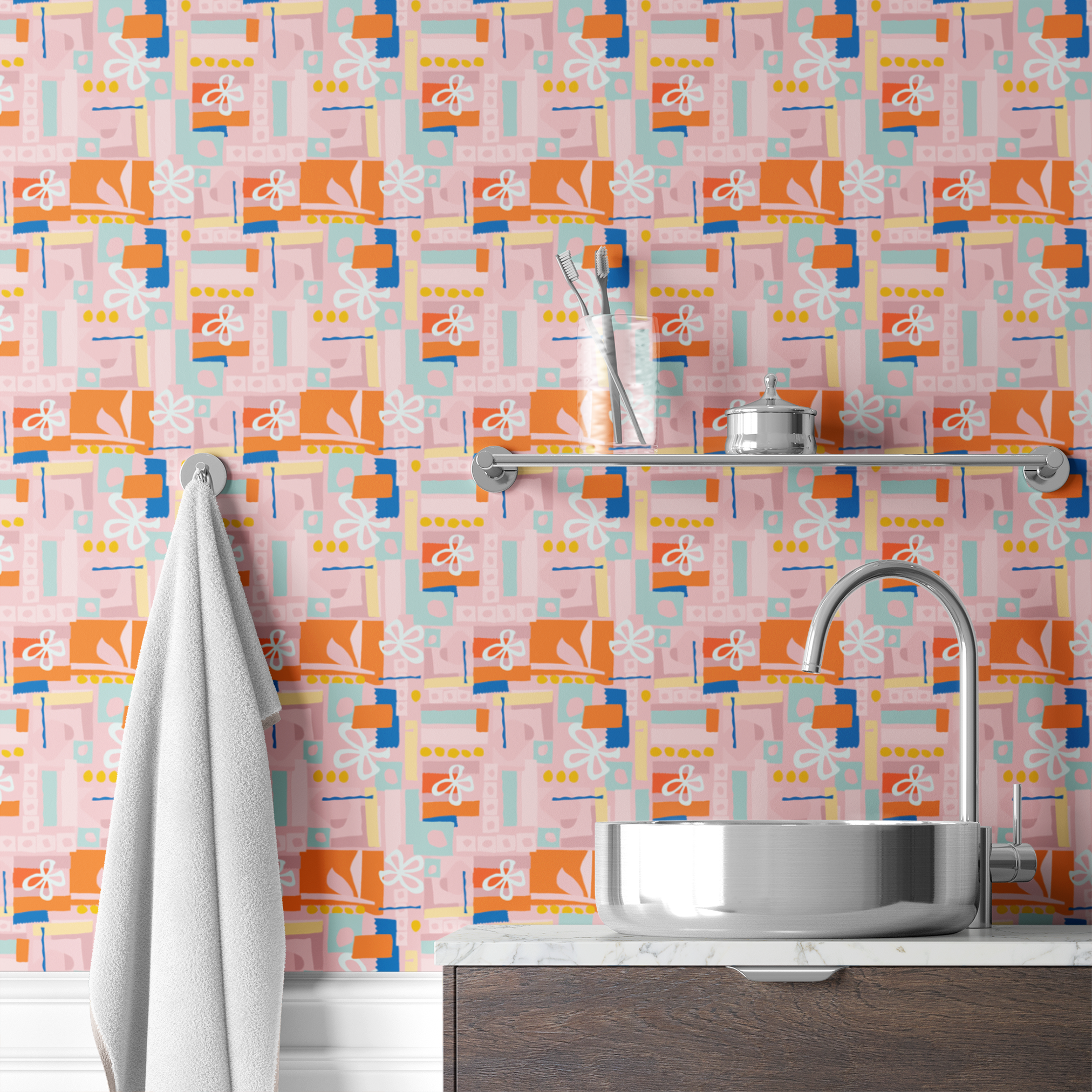 wallpaper bath mockup