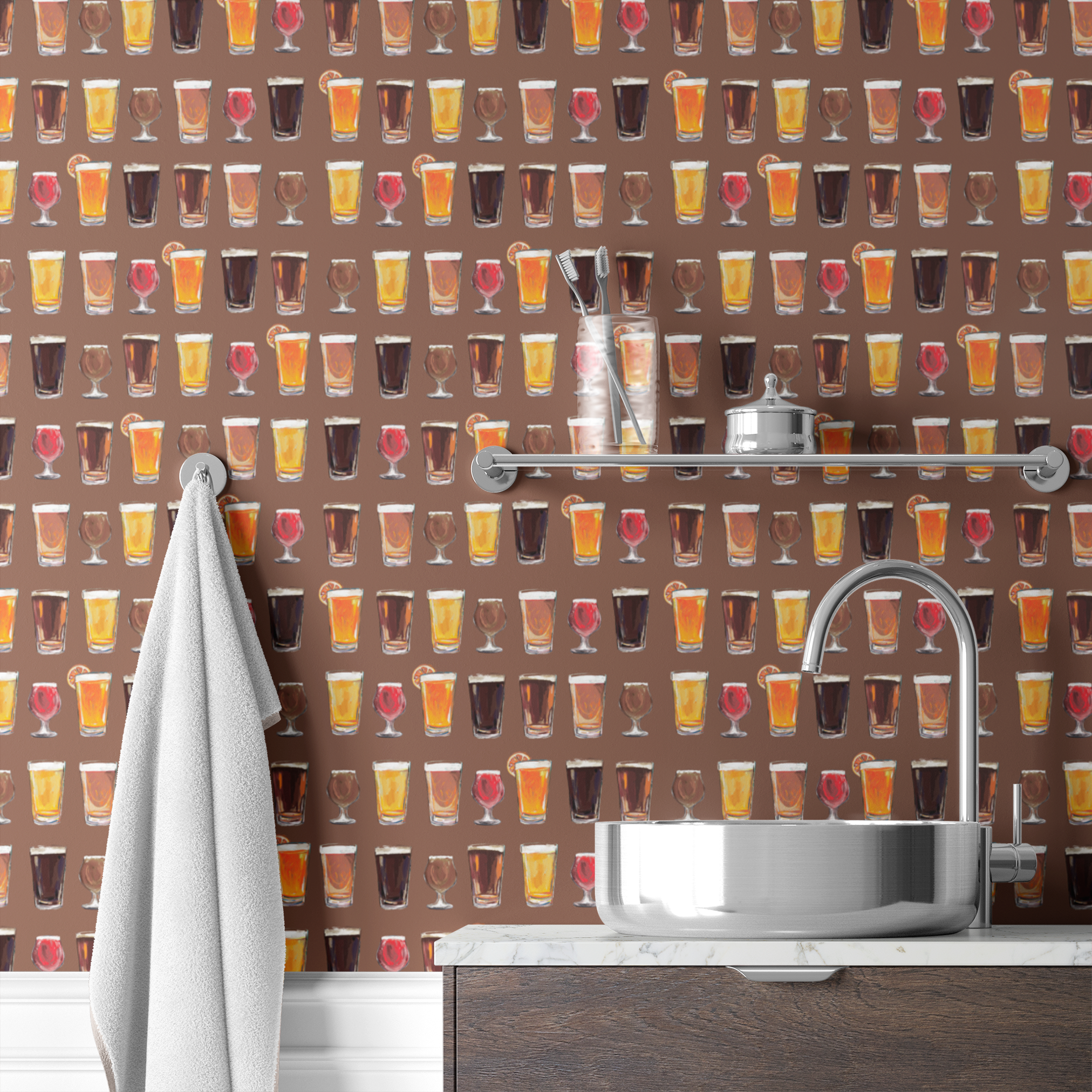 wallpaper bath mockup