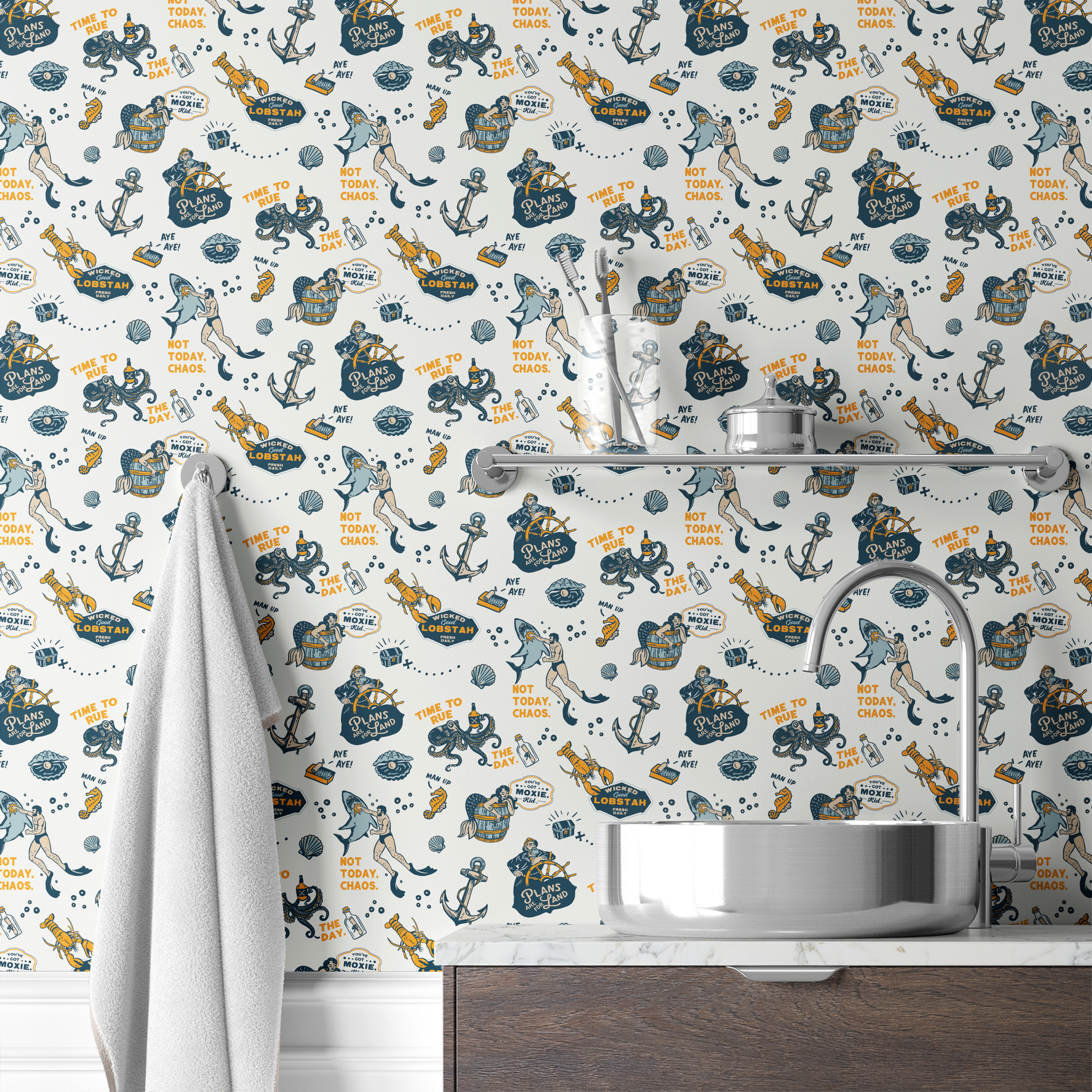 wallpaper bath mockup