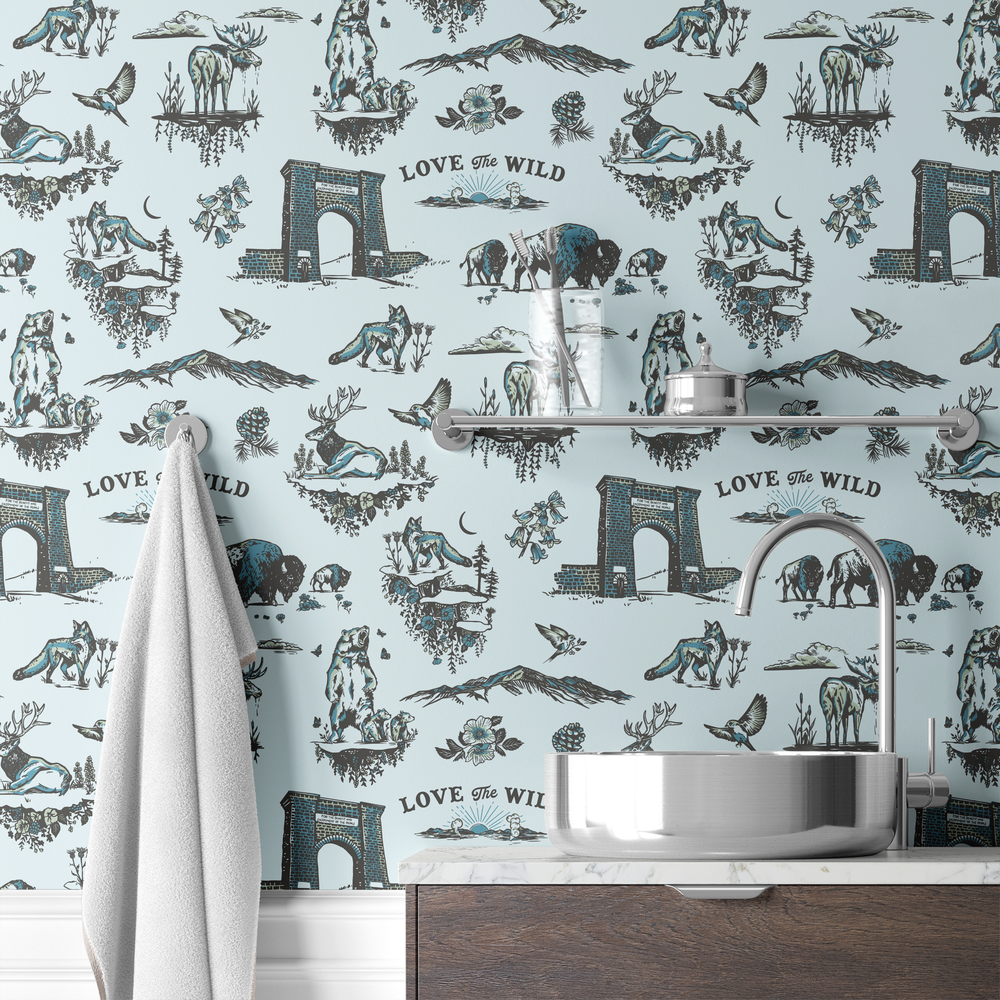 wallpaper bath mockup
