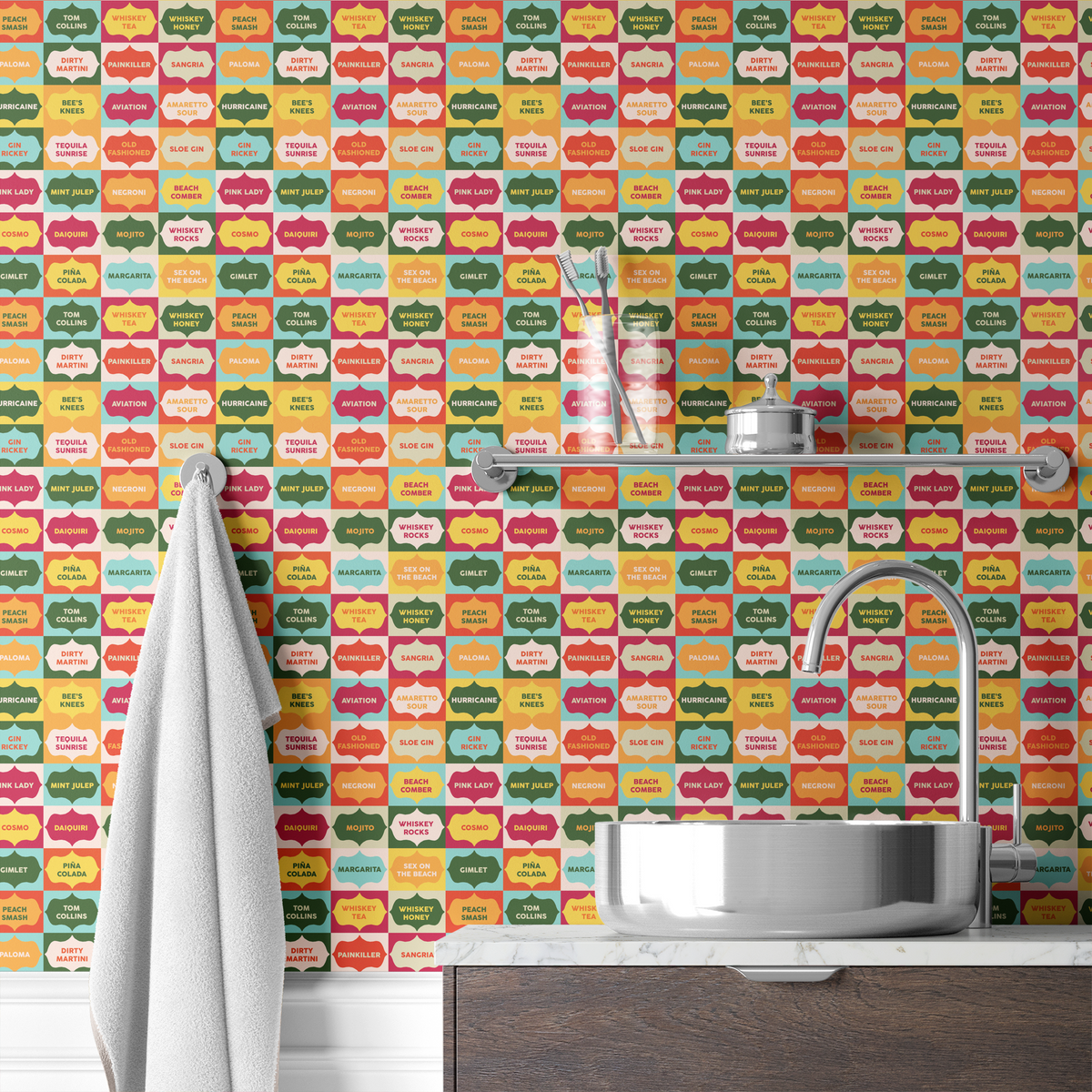 wallpaper bath mockup